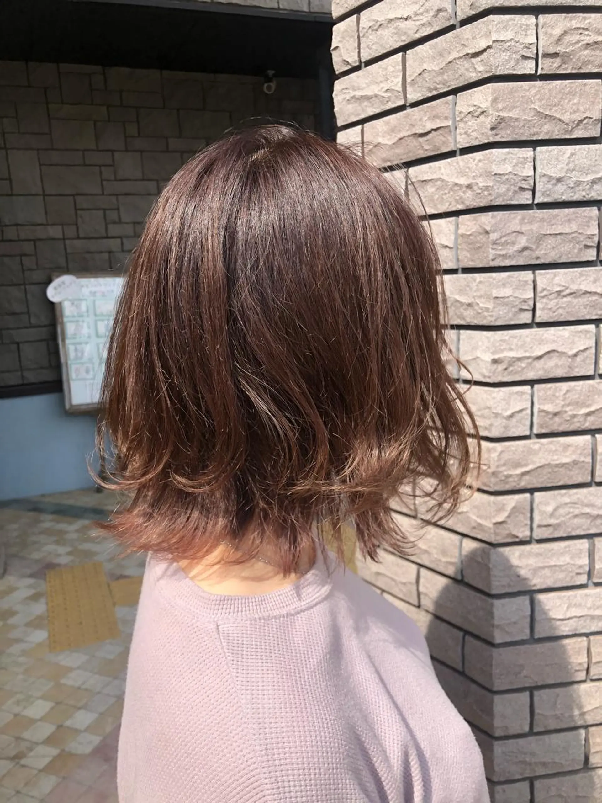 ミディアム ピンクブラウン La fith hair rond 立川店所属・kyosuke 透明感カラーのヘアスタイル