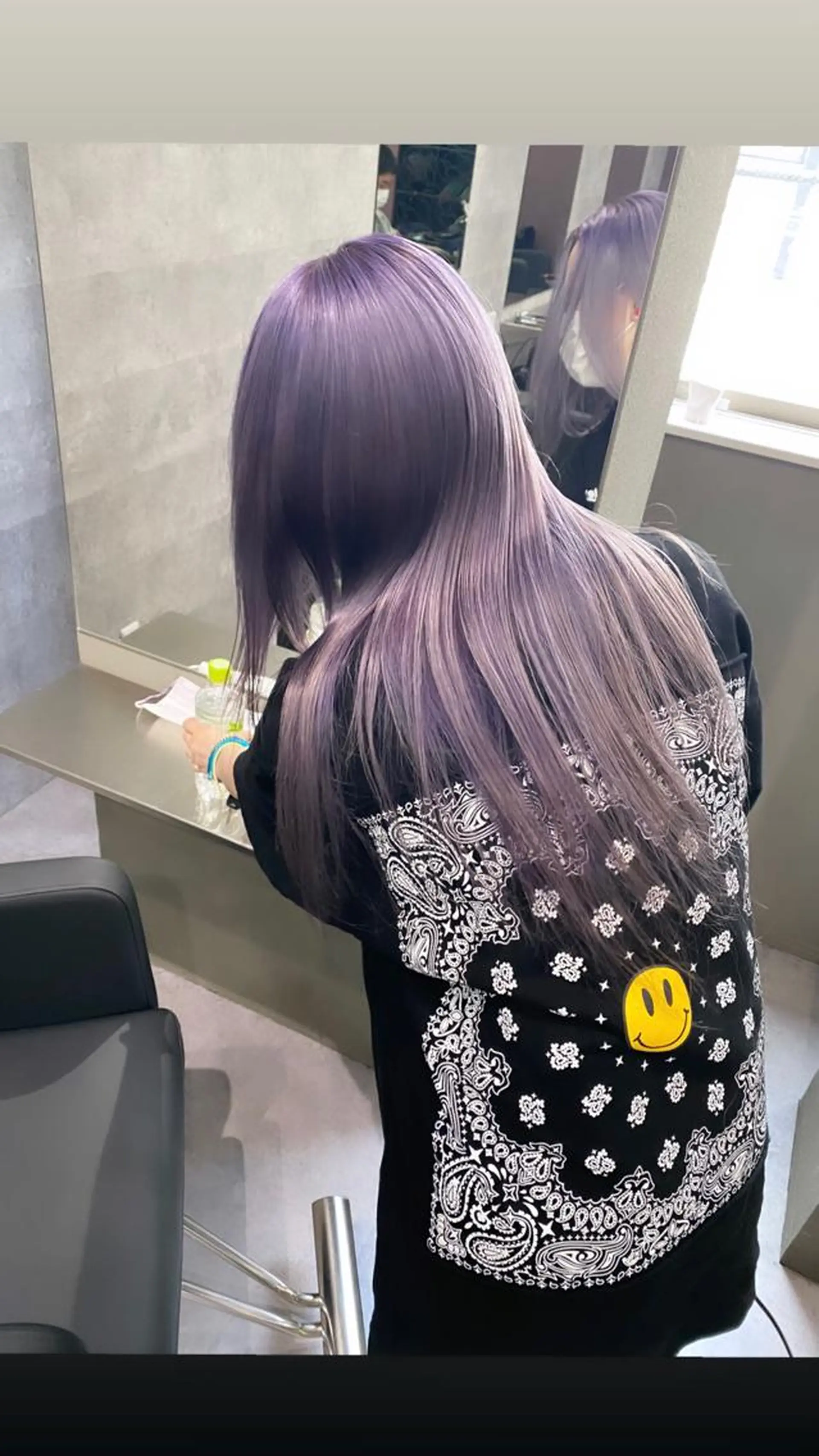 ロング カラー ラベンダーカラー シルバー Via officialのヘアスタイル