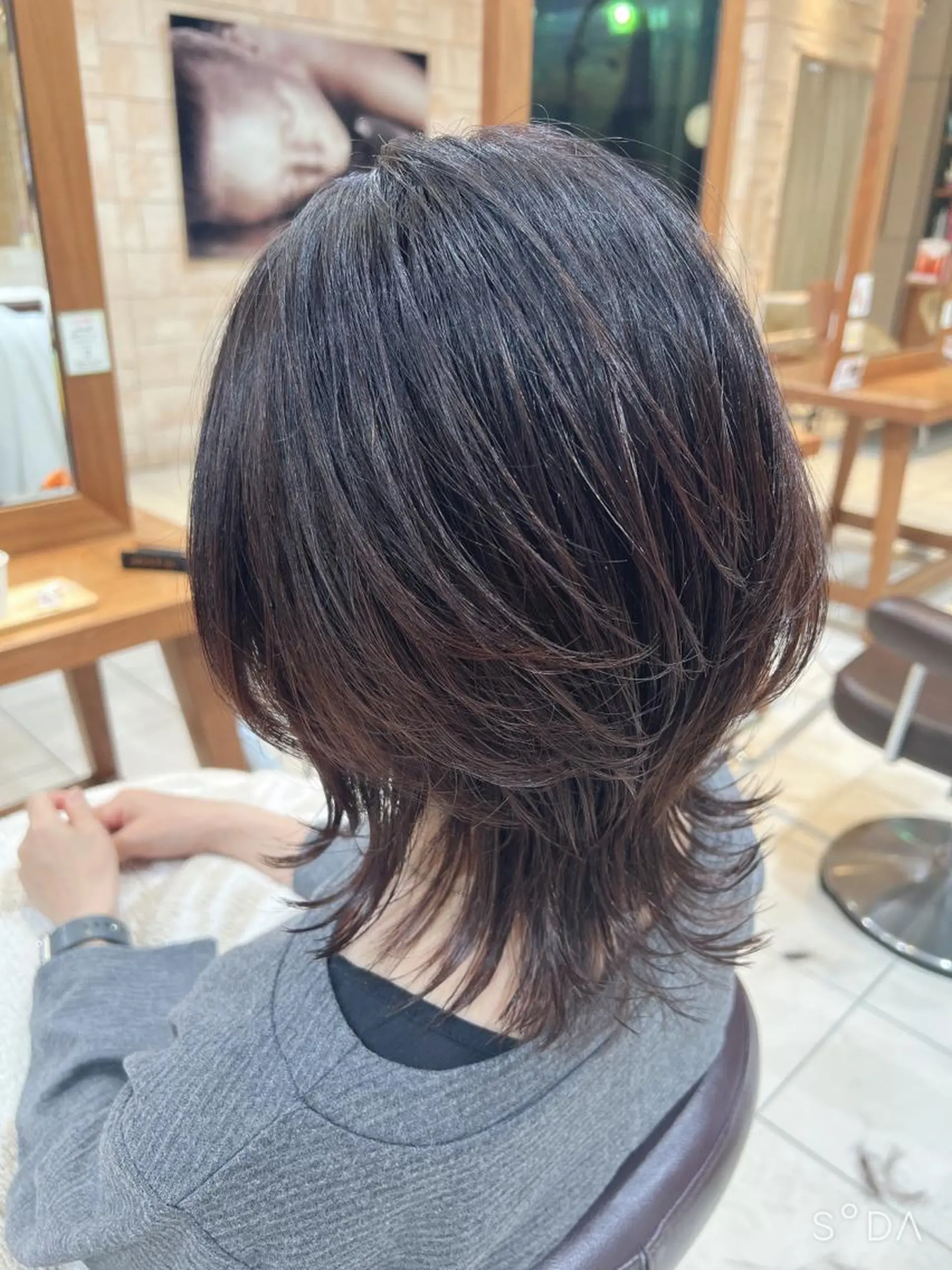 ミディアム レイヤーカット ウルフカット ウルフレイヤー 川崎レイヤーカット /江口真正のヘアスタイル