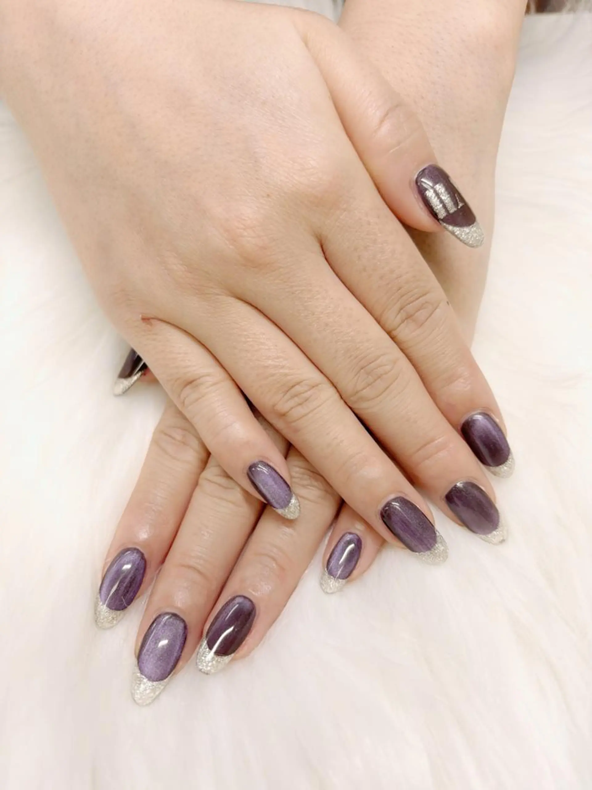 ネイル オーロラネイル チークネイル 長さ出し フットネイル フレンチネイル ハンドネイル リラネイル Aikenのネイルデザイン