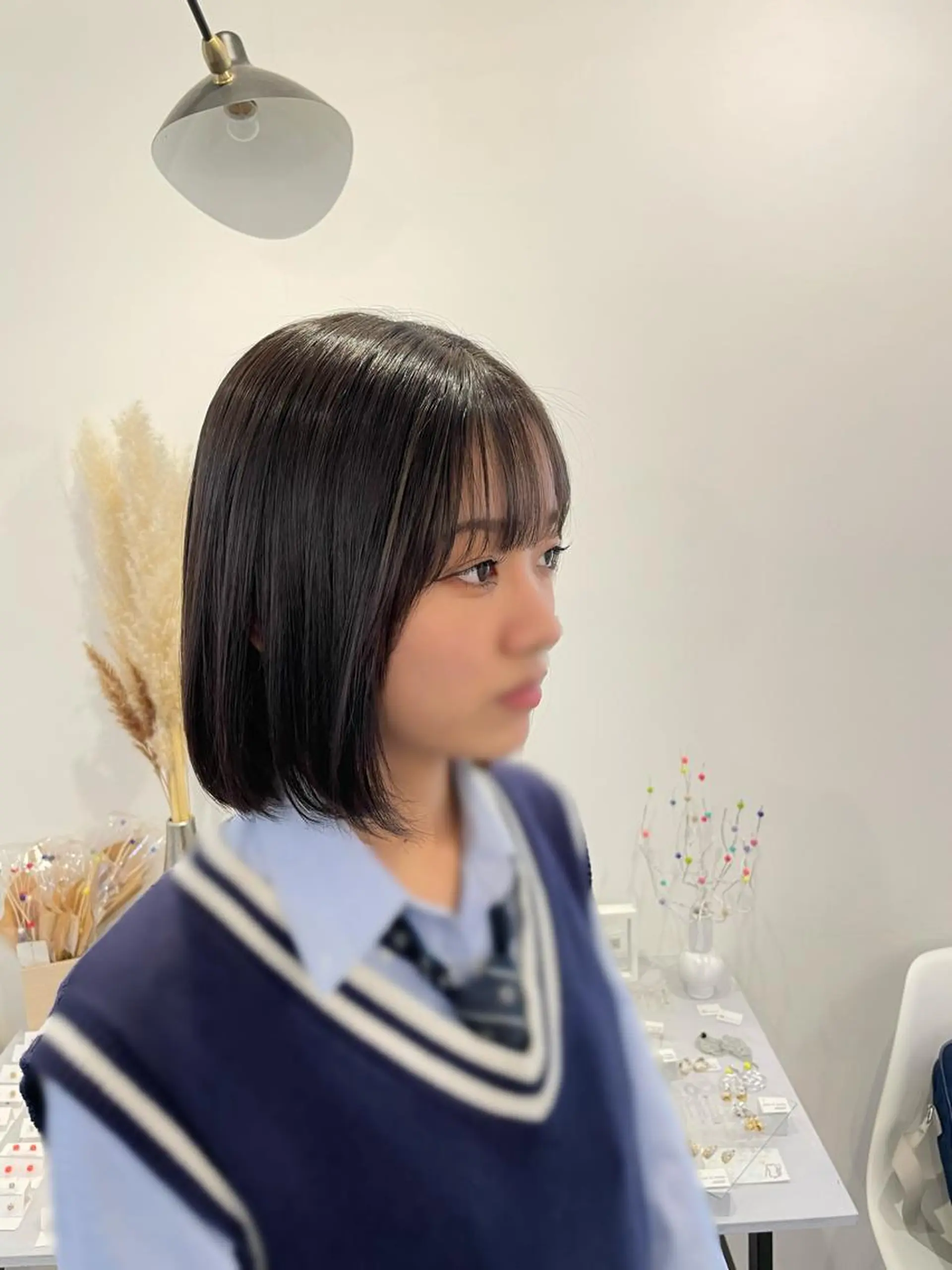 ミディアム 顔周りカット 縮毛矯正 sweetroom所属・12月特別価格✨/ 平塚/佐藤郁也のヘアスタイル