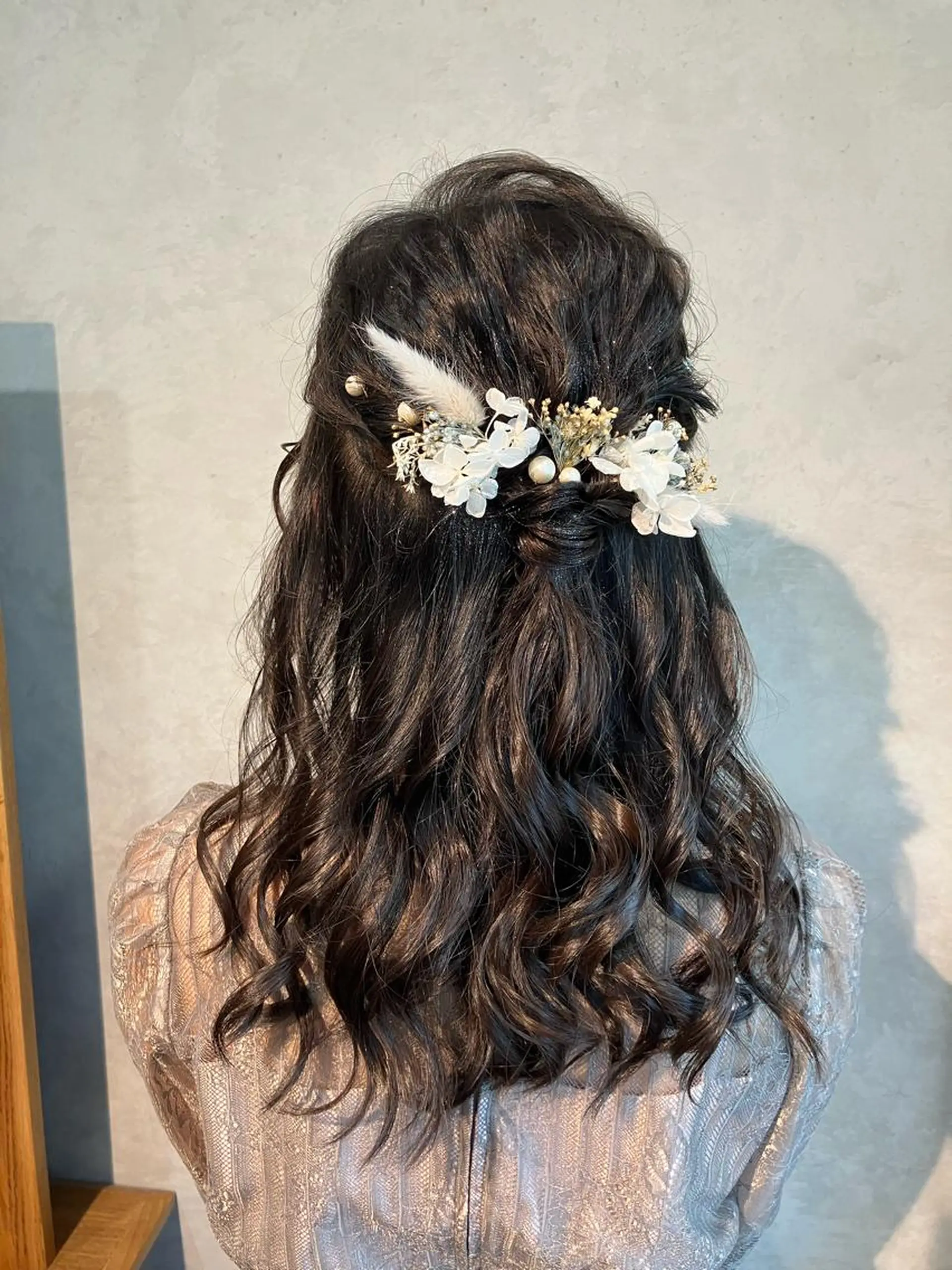 ヘアアレンジ ハーフアップ 結婚式・ブライダル Hair&Make Nahoのマツエク・マツパデザイン