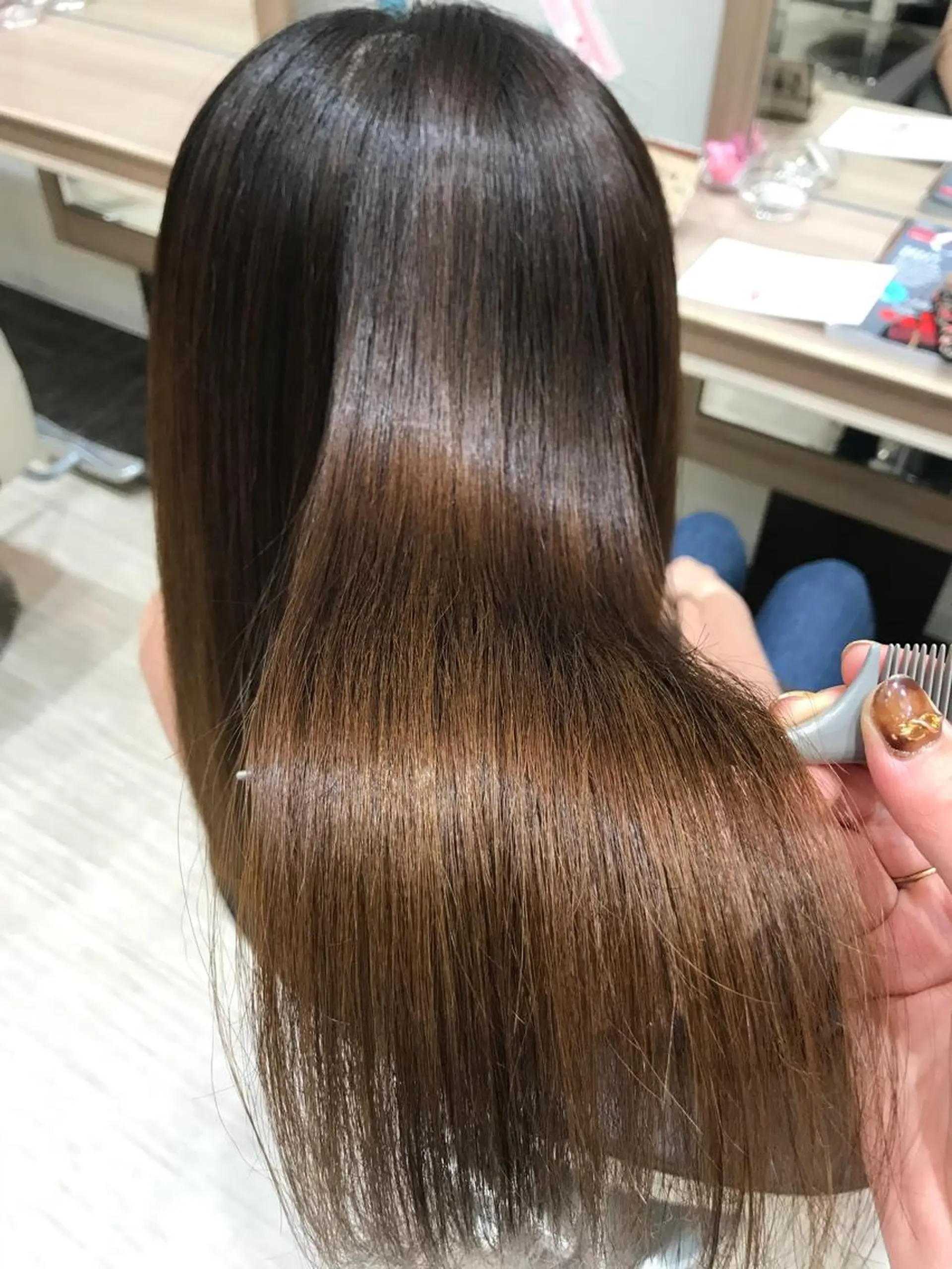 セミロング パーマ 縮毛矯正 トリートメント Miku❇️ フェイスレイヤーのヘアスタイル