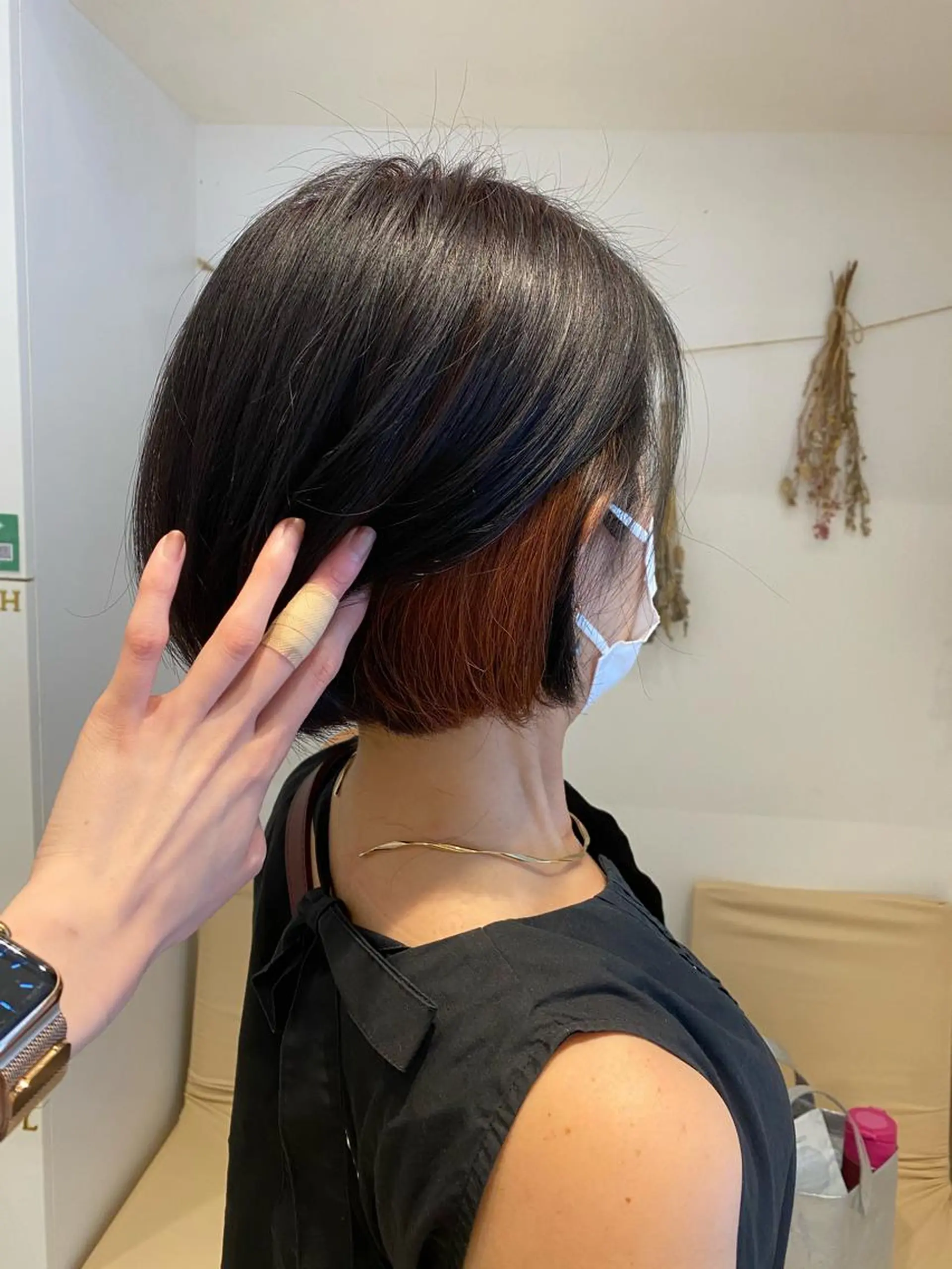 ショート カラー ダークグレー オレンジ はだゆうき @hadadan08のヘアスタイル