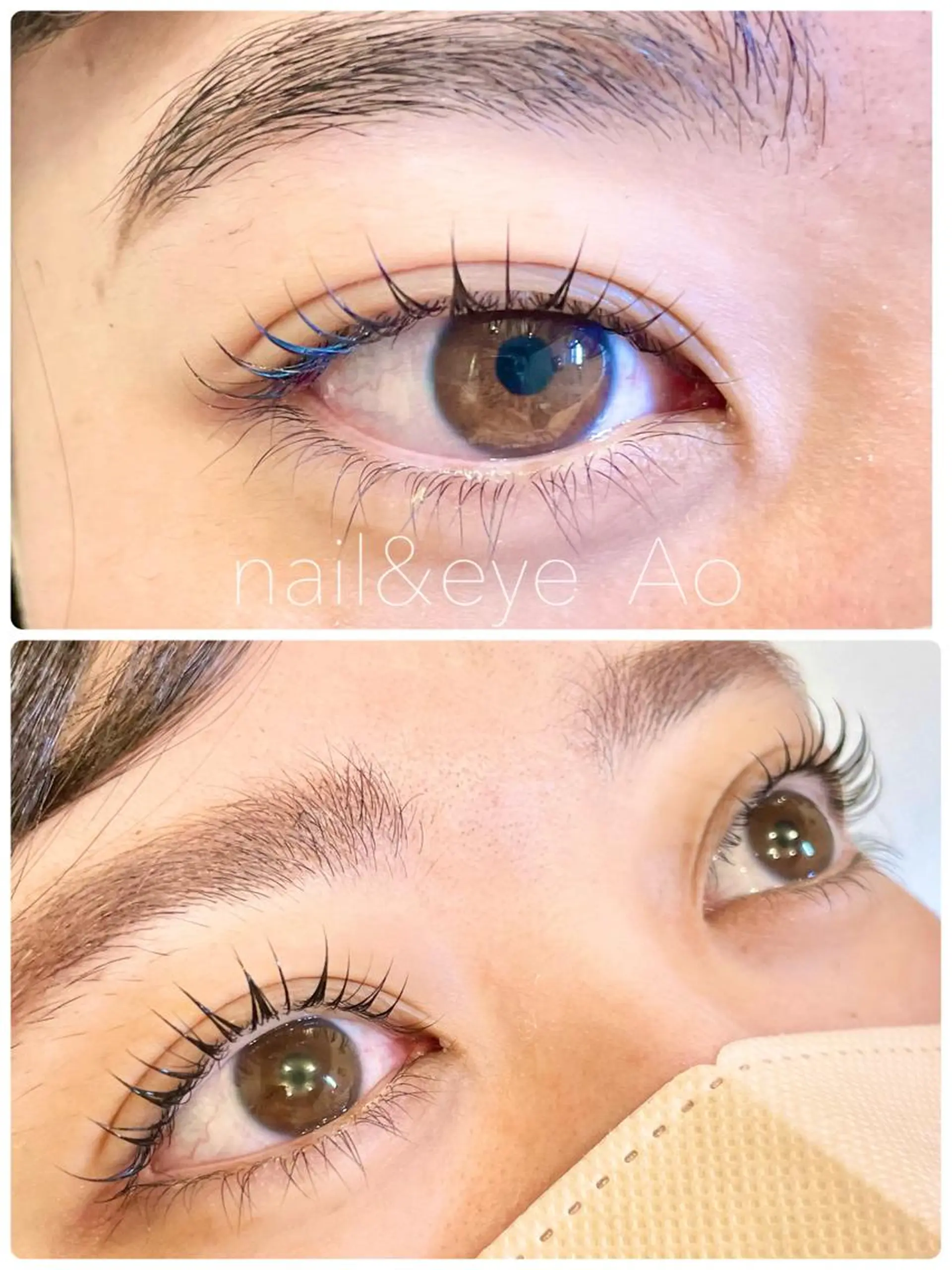 ロング カラー パーマ ヘアアレンジ メンズ キッズ ネイル マツエク・マツパ アイブロウ 束感まつ毛 クリアネイル マツパ nail&eye Aoのマツエク・マツパデザイン