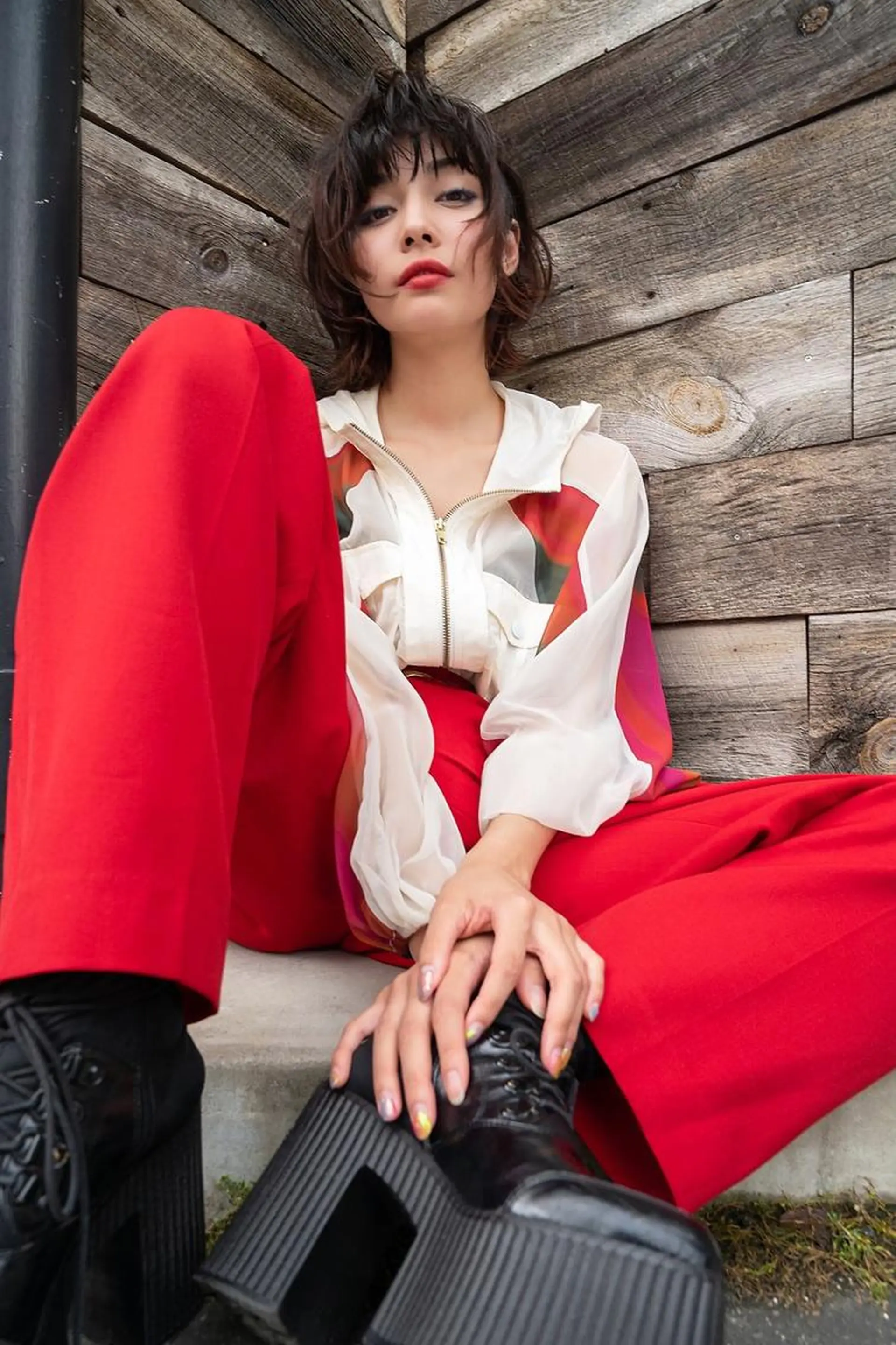 ショート カラー ショートボブ ボブ レイヤーカット ショートヘア ウルフカット ANGELICA 難波店のヘアスタイル