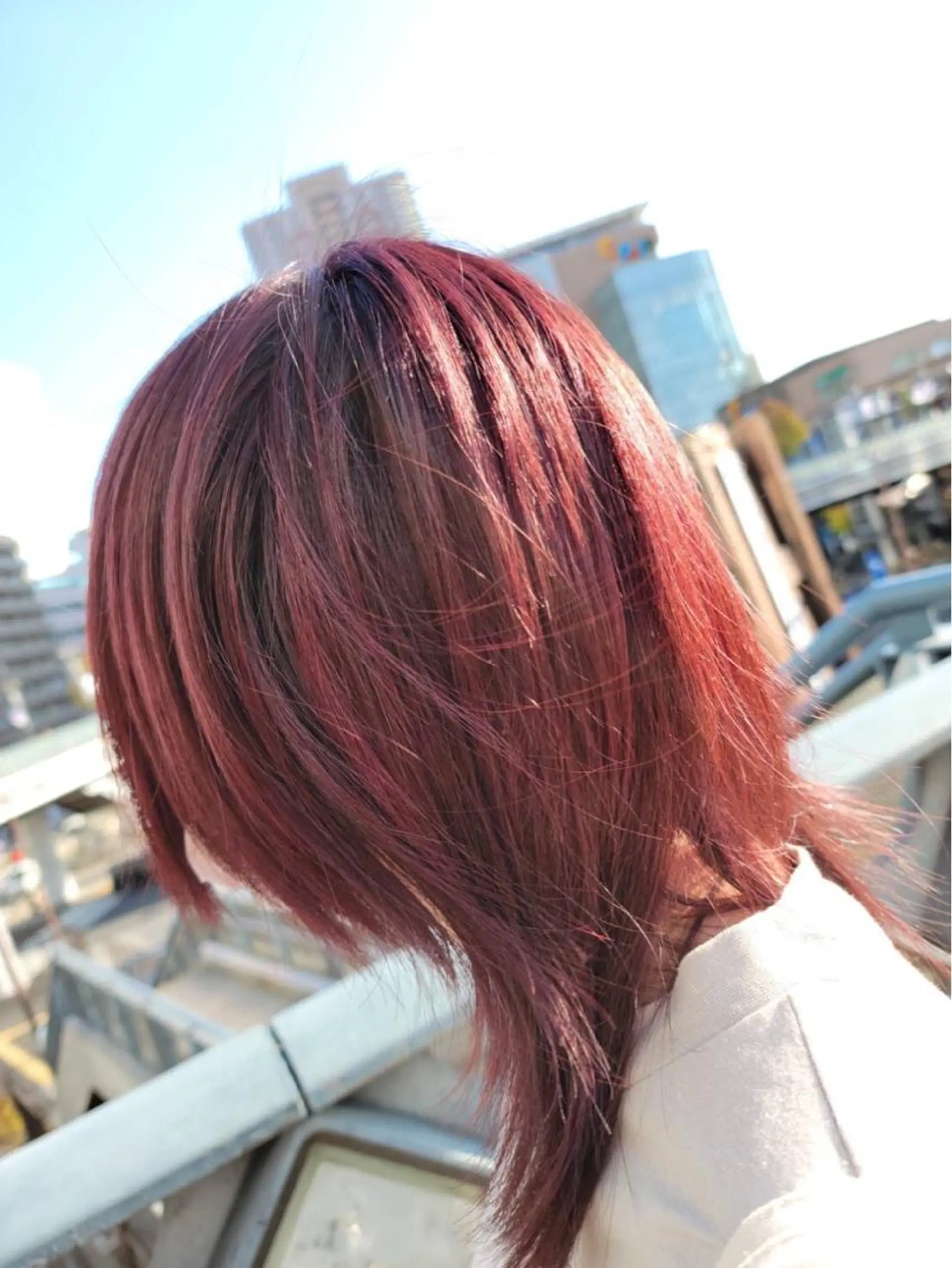 カラー ハイライトカラー レッドカラー tomoka 推しカラーのヘアスタイル