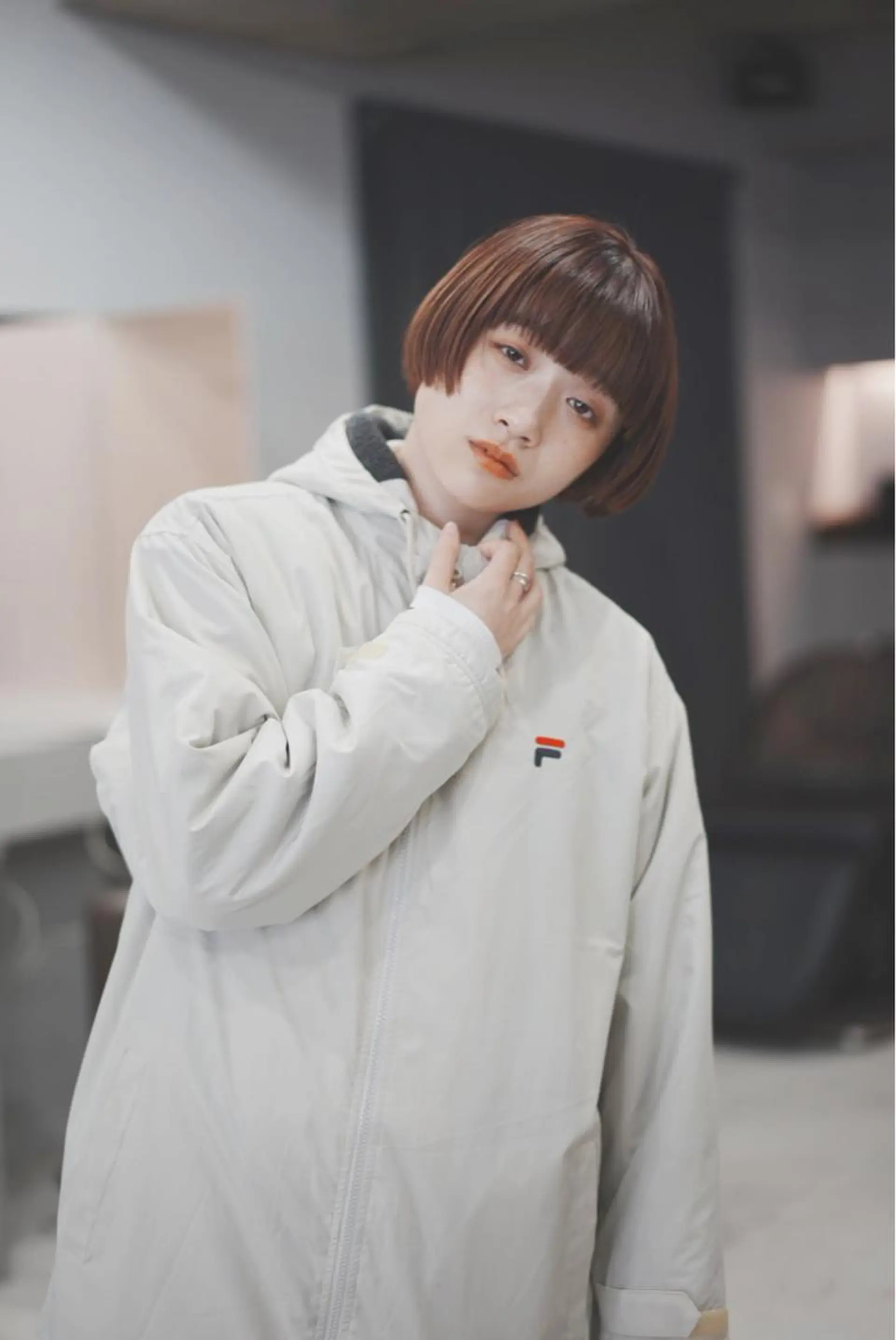 ショート カラー ボブパーマコテ巻き風 パーマNo1深江秀平のヘアスタイル