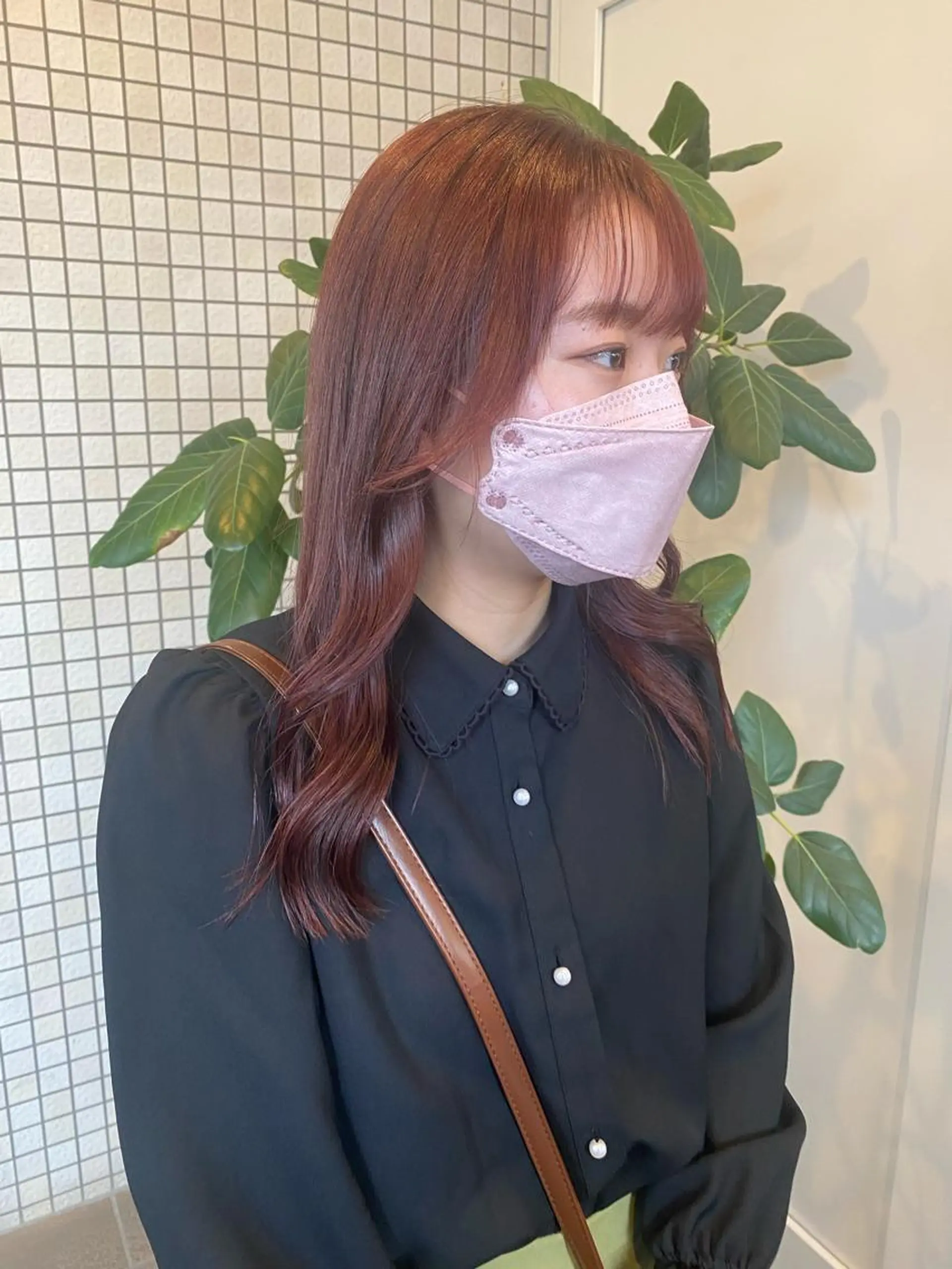 セミロング カラー ヘアアレンジ ブラウンカラー ピンクカラー ピンクブラウン 🎀暖色カラー🎀 おかだみほのヘアスタイル