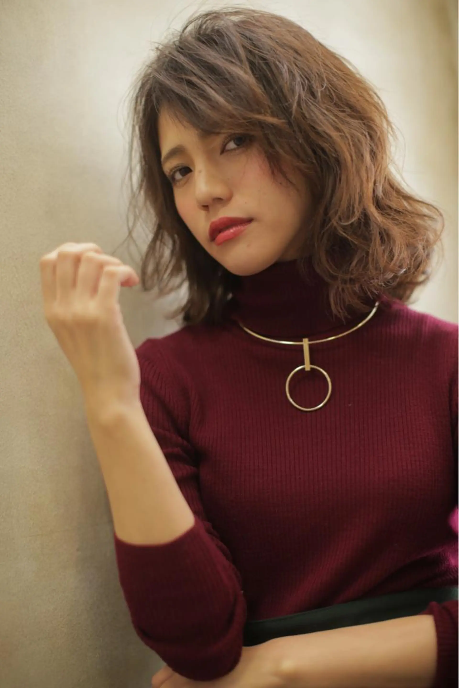 ミディアム カラー ブラウンカラー レッドカラー レッドブラウン Lee 甲子園のヘアスタイル