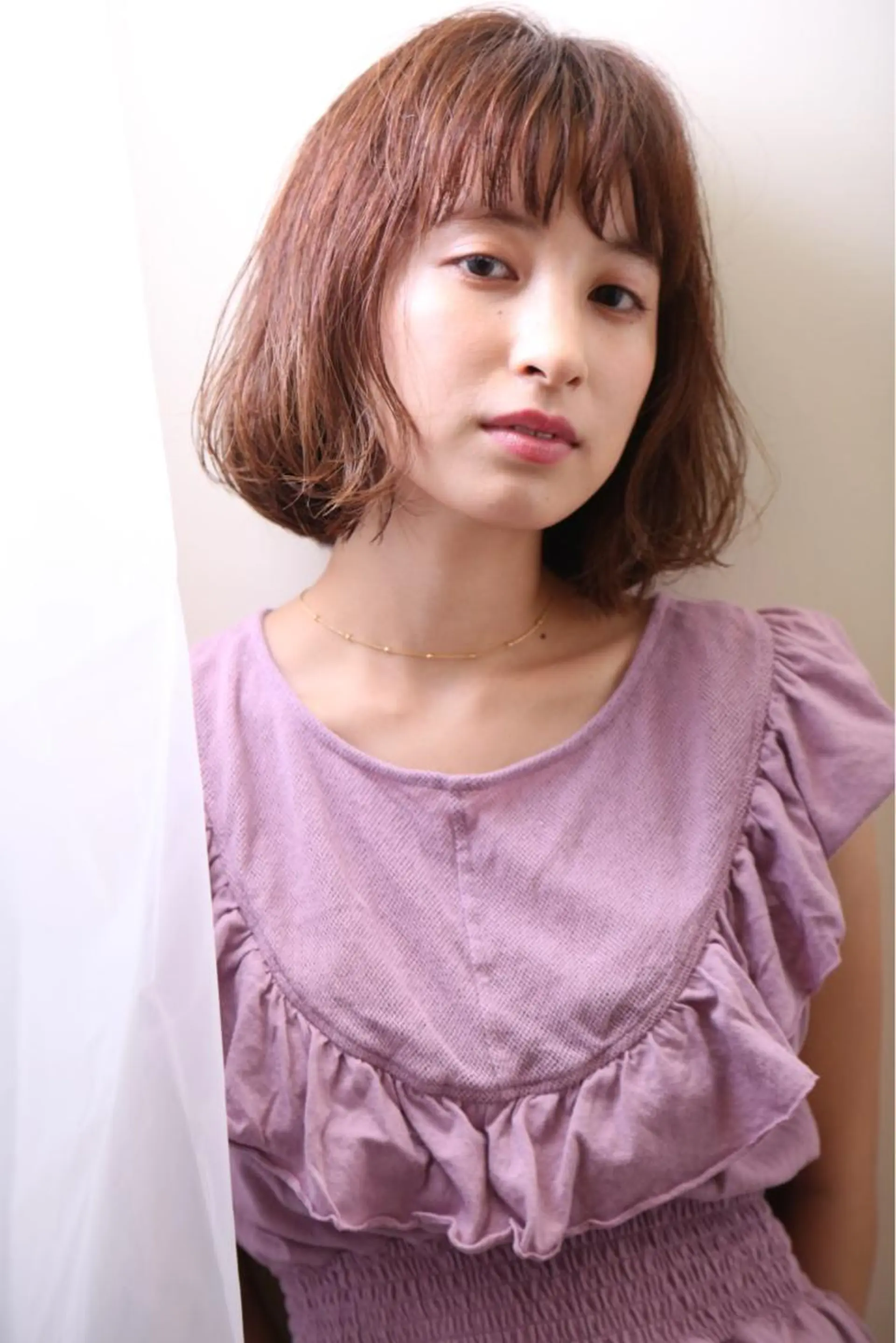 ミディアム カラー パーマ さかい なつみのヘアスタイル