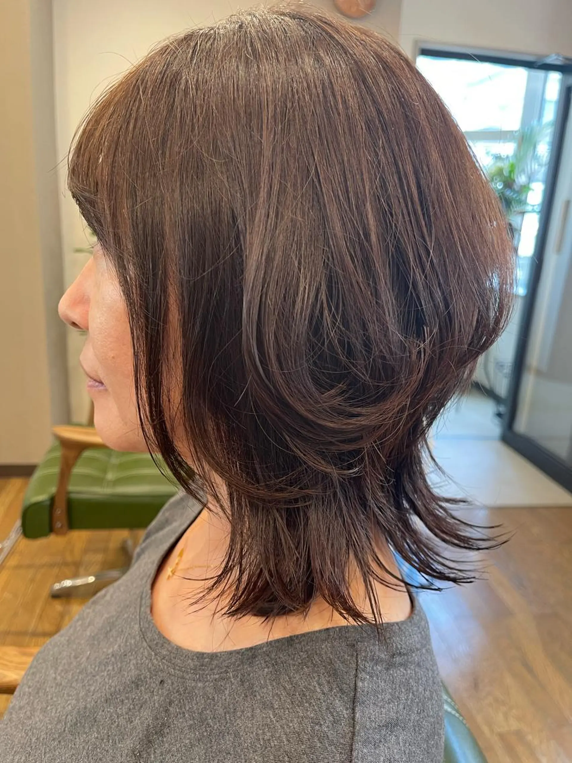 ミディアム カラー くびれヘア ウルフカット カット 髪質改善/カラー 🖤‎🤍川島のヘアスタイル