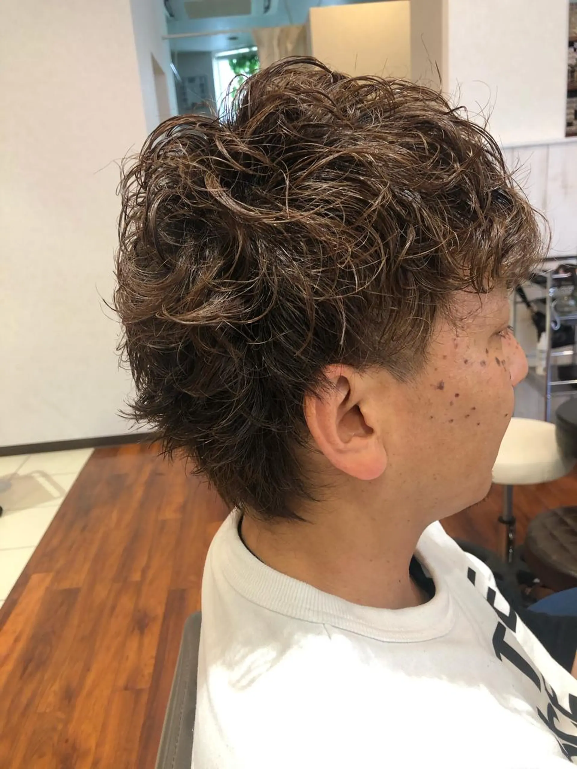 ショート パーマ メンズ マッシュ メンズパーマ 大阪長居🌱野見山 卓也のヘアスタイル