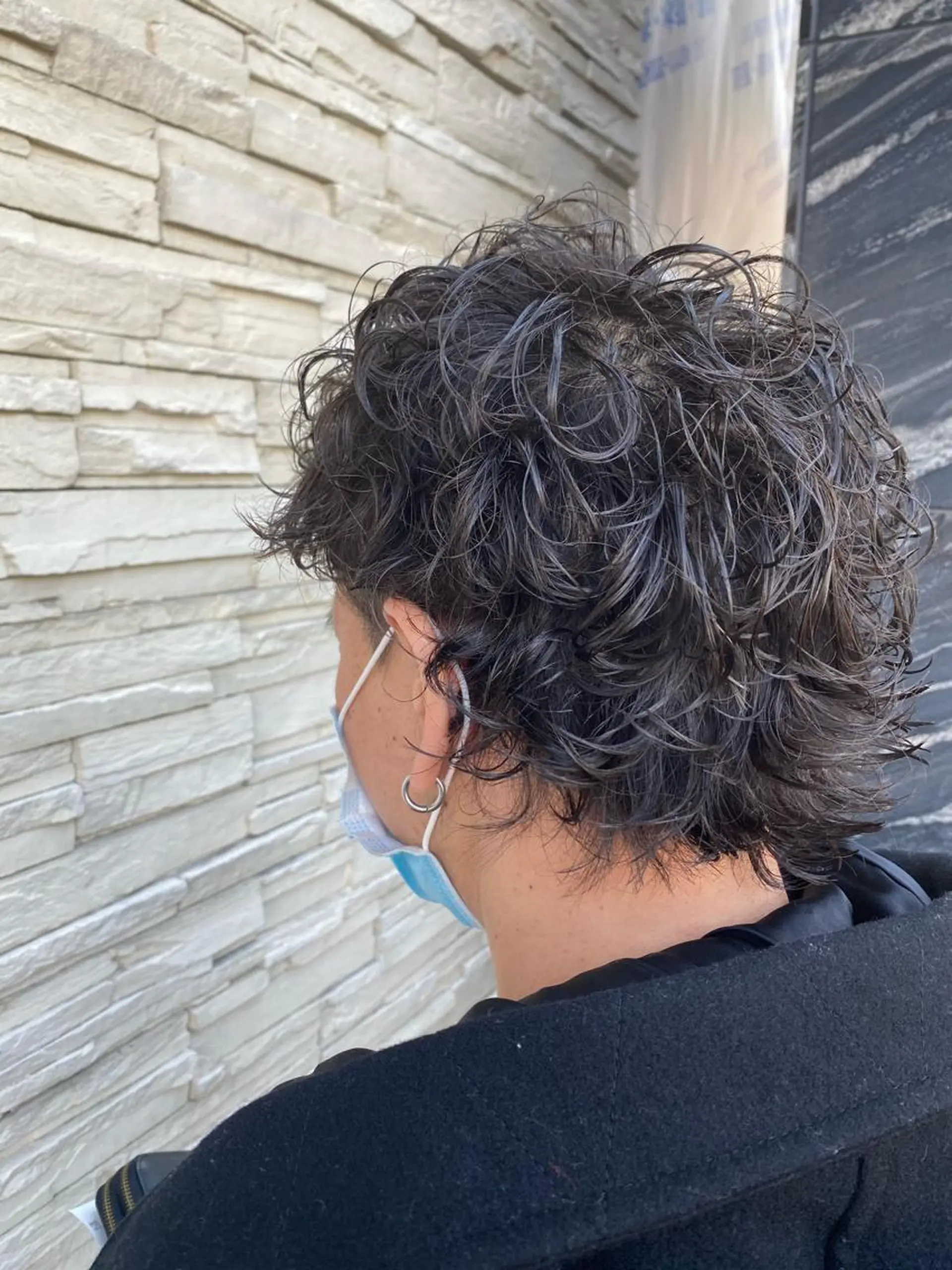 ショート パーマ メンズ メンズパーマ メンズウルフカット ウルフカット 塩谷黎✨ブリーチ無W カラーメンズパーマ✨のヘアスタイル