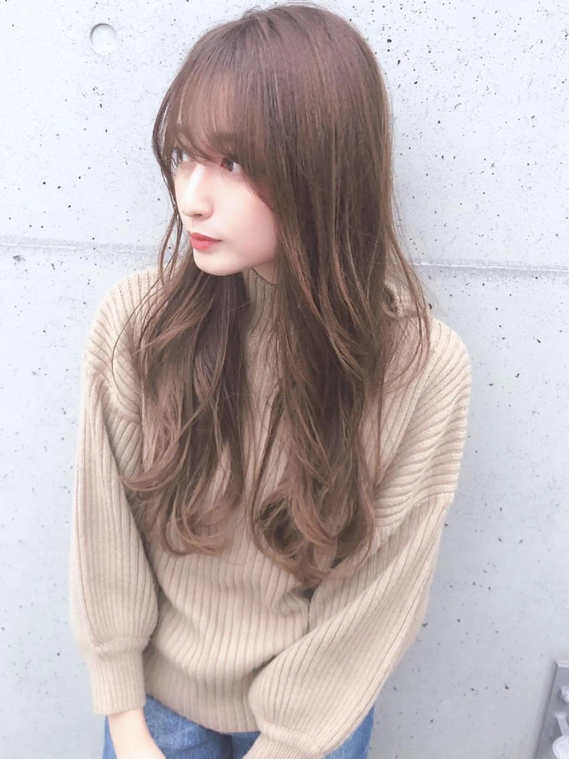 セミロング カラー パーマ 髪質改善くすみカラー 🍀/石川大輔のヘアスタイル