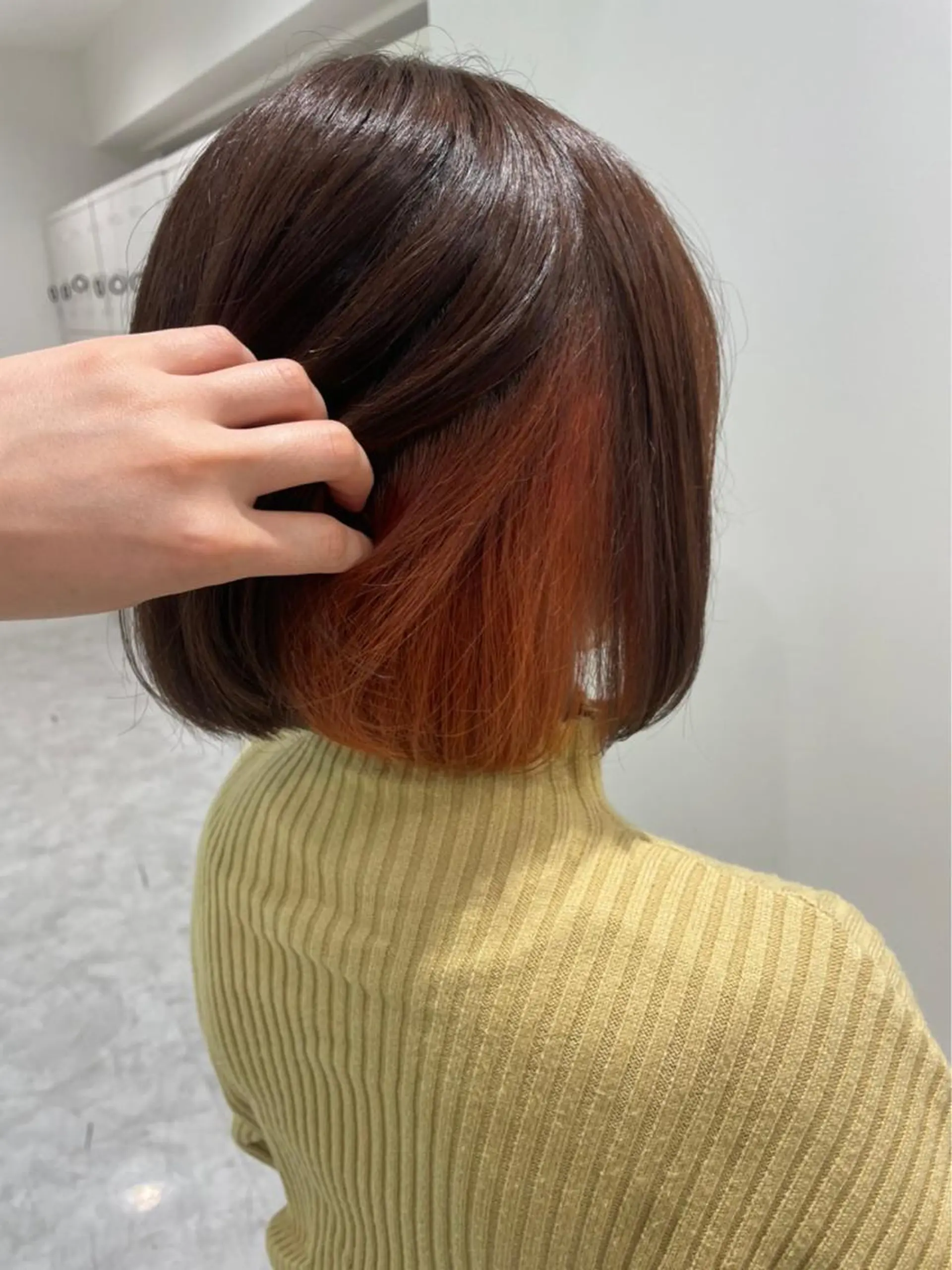 ミディアム カラー ヘアアレンジ インナーカラー オレンジ ベージュカラー💖 やすひろのヘアスタイル