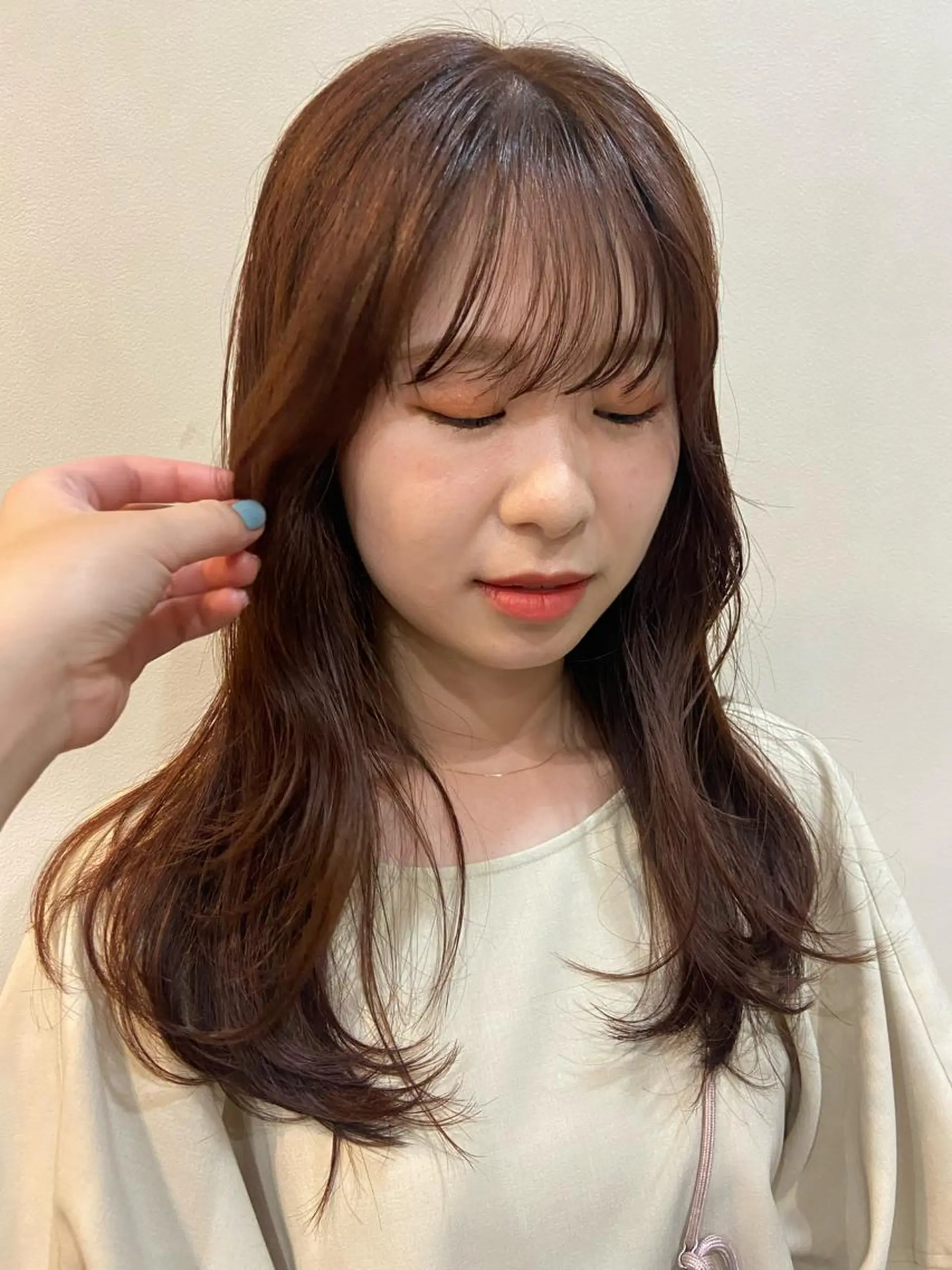 ロング オレンジブラウン ヘアカラー トリートメント ボブ/透明感カラー 🧸YUI❤️のヘアスタイル