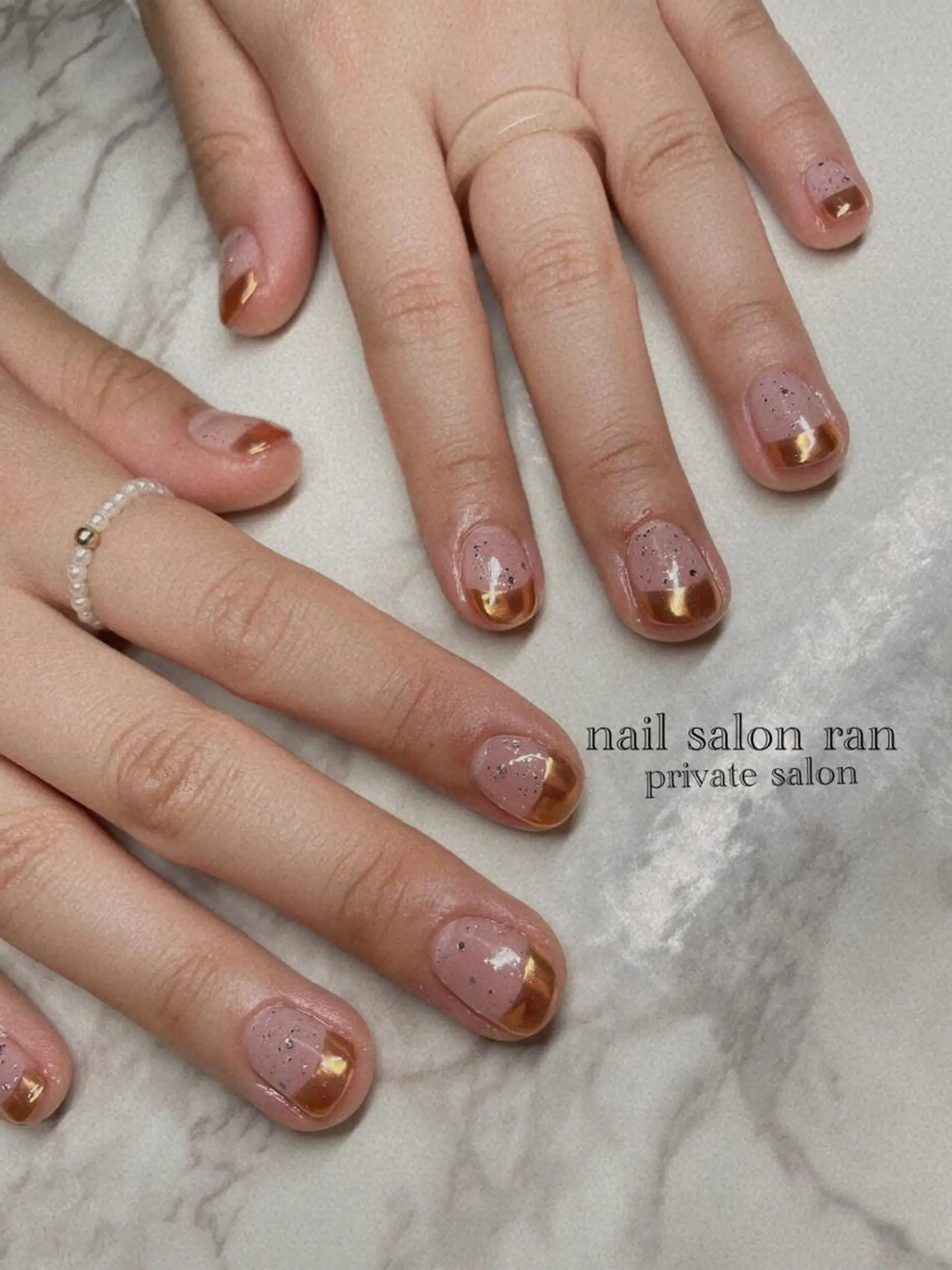 ネイル フレンチネイル ミラーネイル nailsalon ranのネイルデザイン