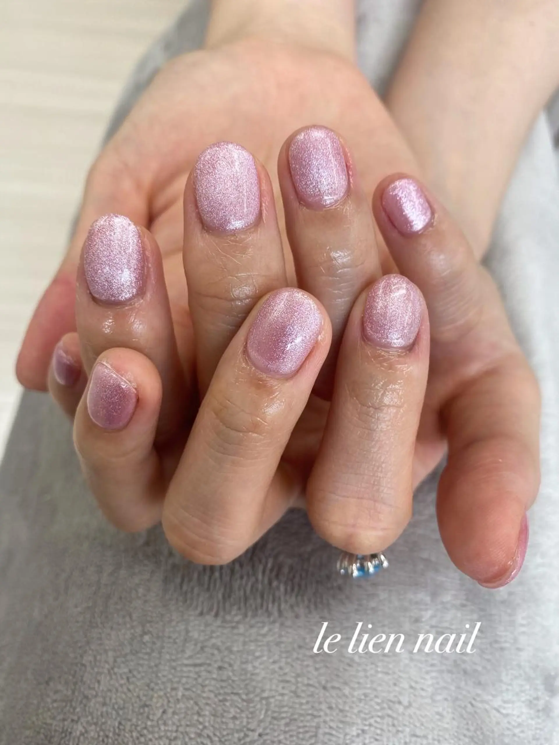 ネイル マグネットネイル ピンク le lien nailのネイルデザイン