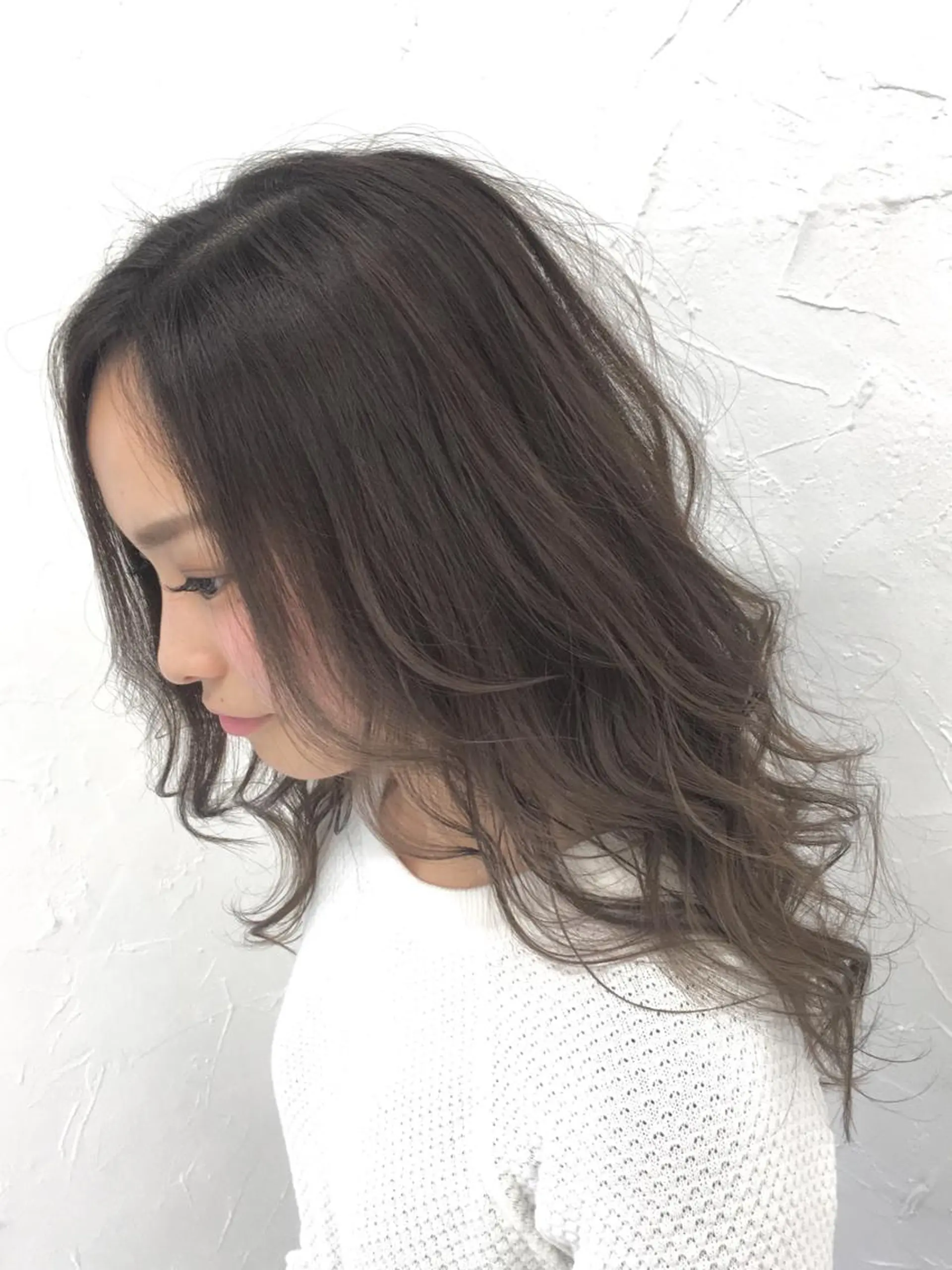 セミロング ヘアアレンジ 大人垢抜け ダブルカラー【上野】のヘアスタイル