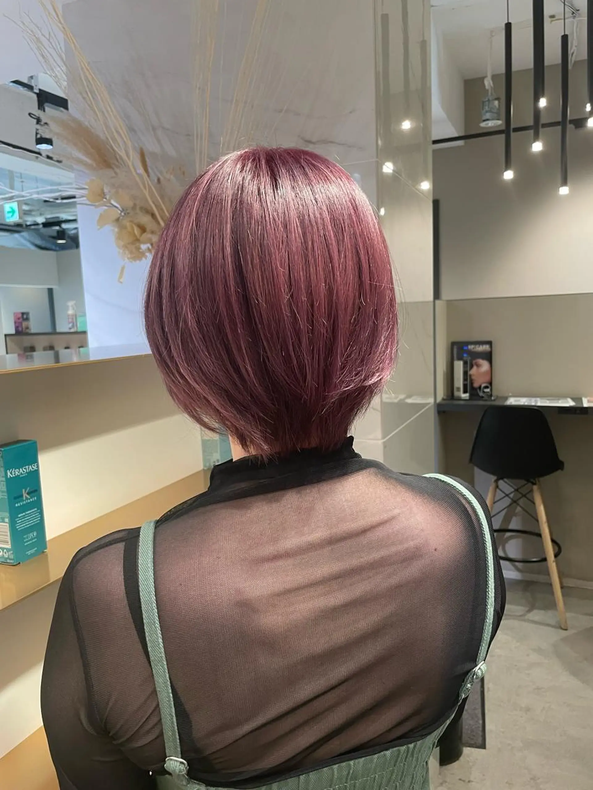 ショート カラー ラベンダーカラー ピンクカラー ピンクラベンダー ヘアカラー メンズ特化⚜️ 藤原あずさのヘアスタイル