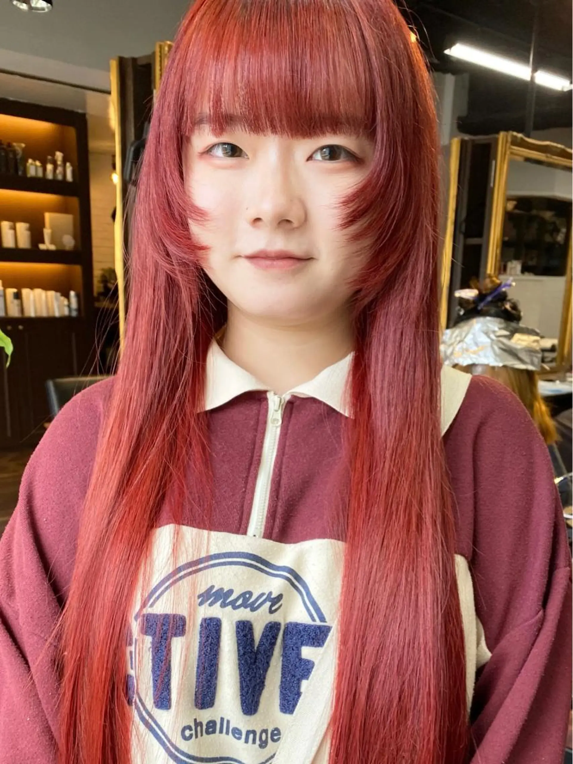 セミロング カラー ヘアアレンジ ブリーチ ブラウンカラー ケアブリーチ ダブルカラー レッドカラー 韓国ヘア×髪質 改善🇰🇷シオリのヘアスタイル