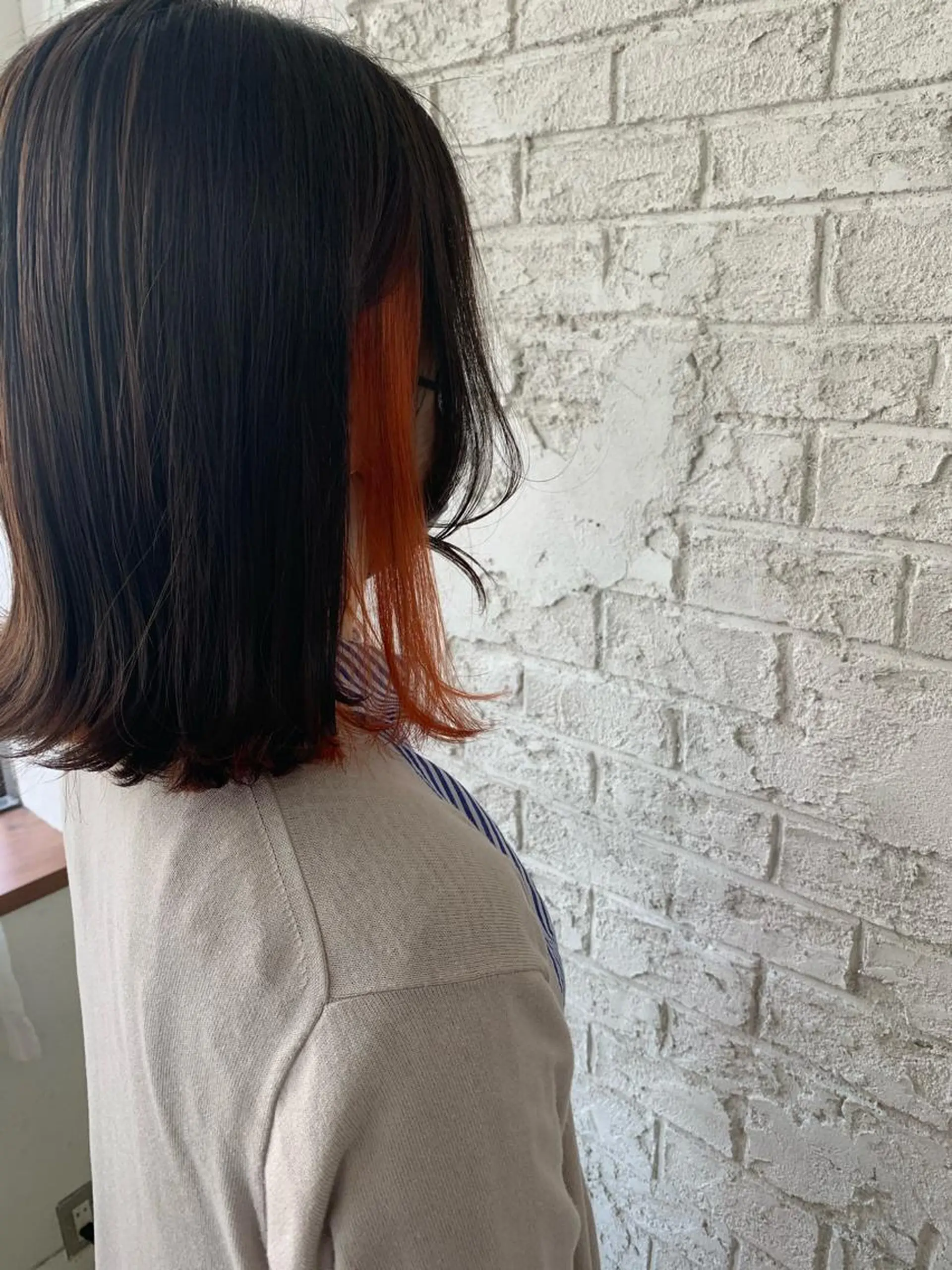 ミディアム カラー ブリーチ ケアブリーチ インナーカラー オレンジ ブリーチ特化 ハイトーンRYOYAのヘアスタイル