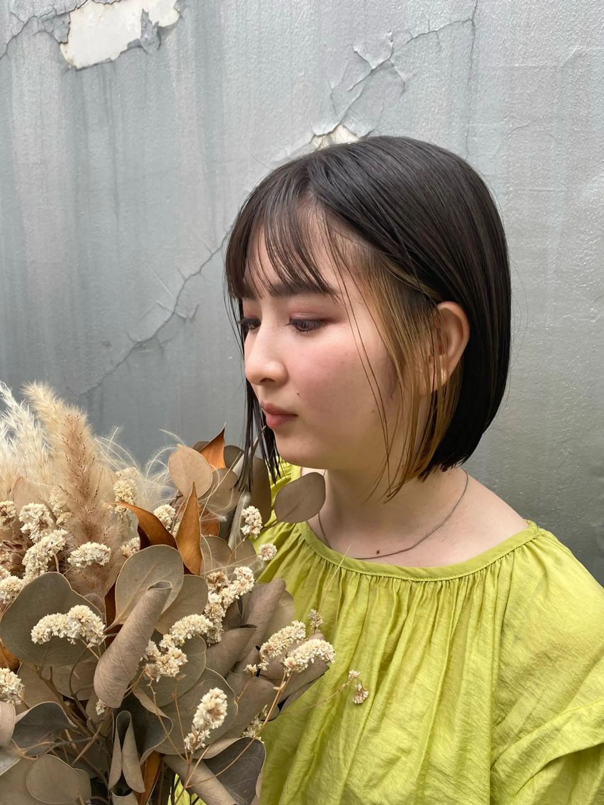 ミディアム ヘアカラー トリートメント maika /layer cutのヘアスタイル