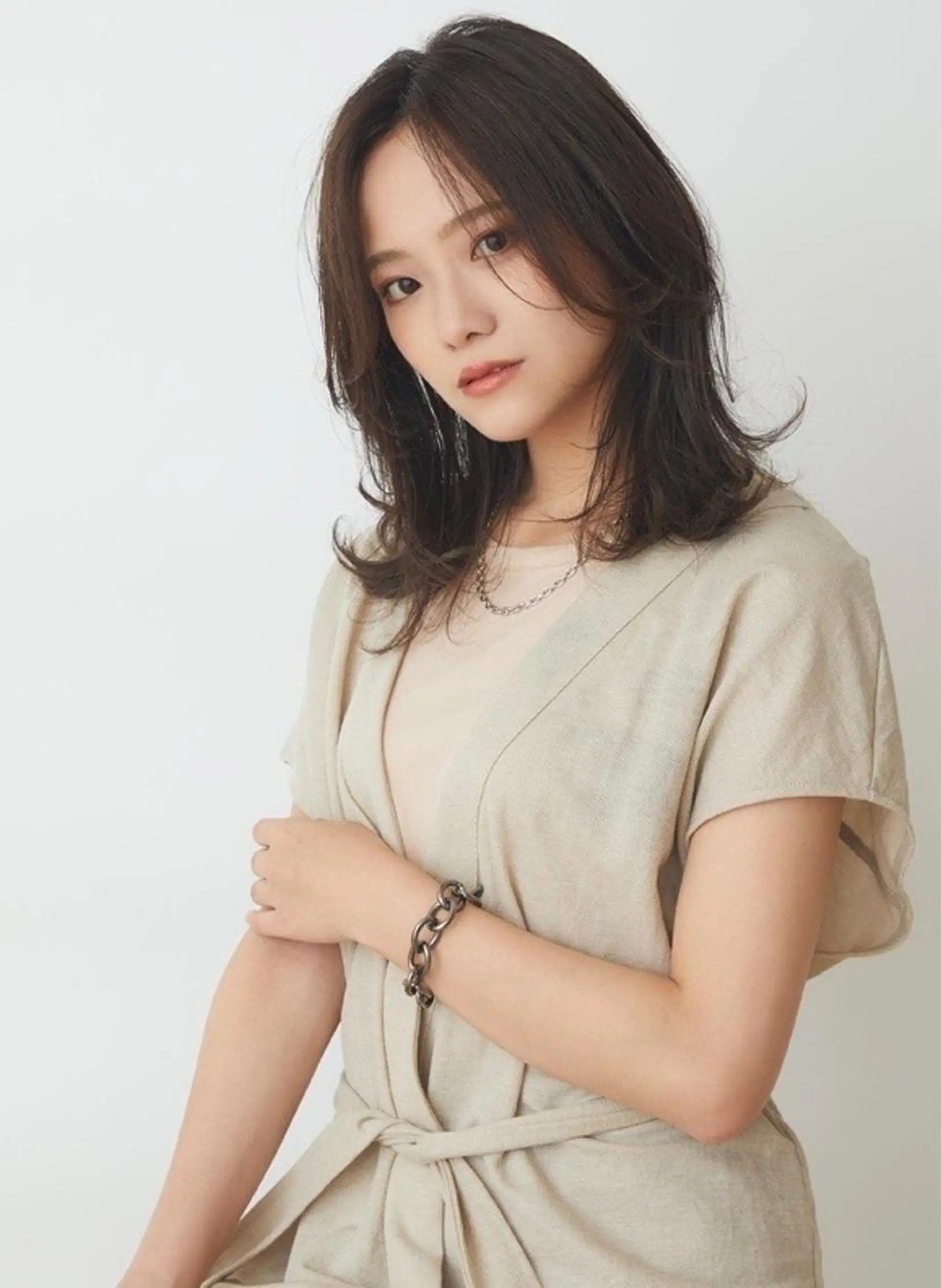 ミディアム パーマ 高橋 沙央のヘアスタイル