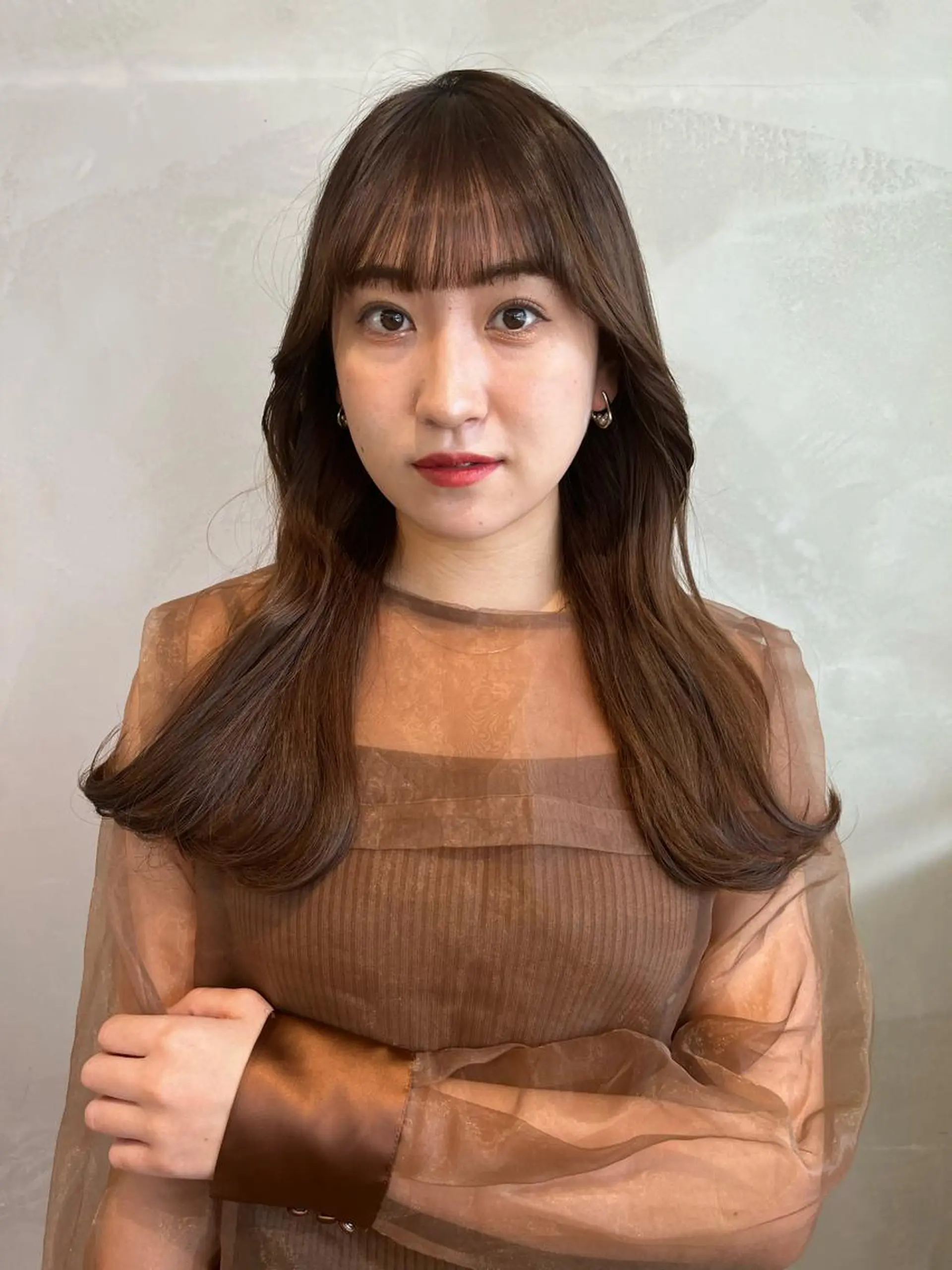 セミロング カラー 韓国ヘア/耳ツボジュ エリー♡ayumuのヘアスタイル