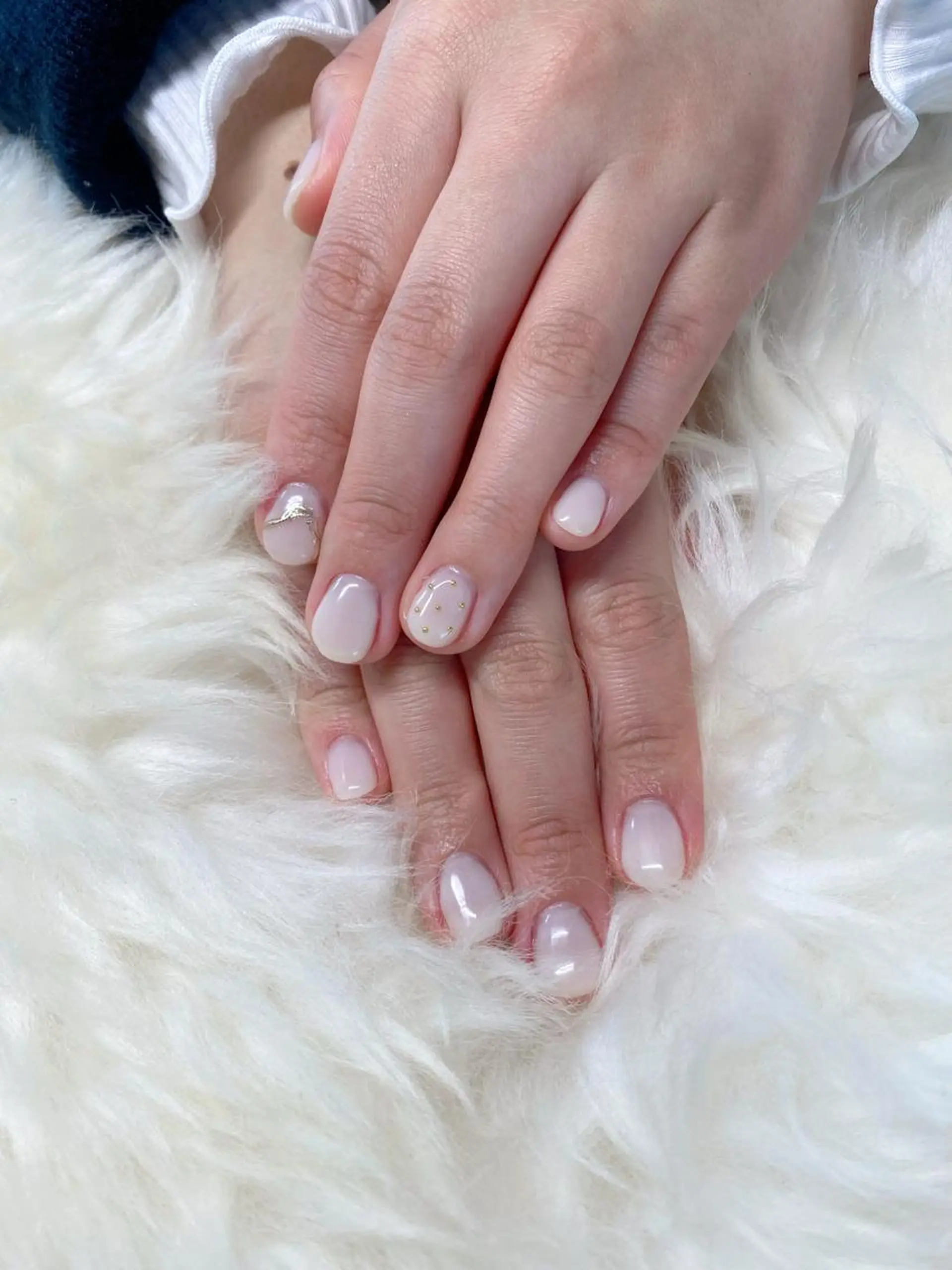 ショート ハンドネイル ハンドケア 💜MIYA nail川崎店のネイルデザイン