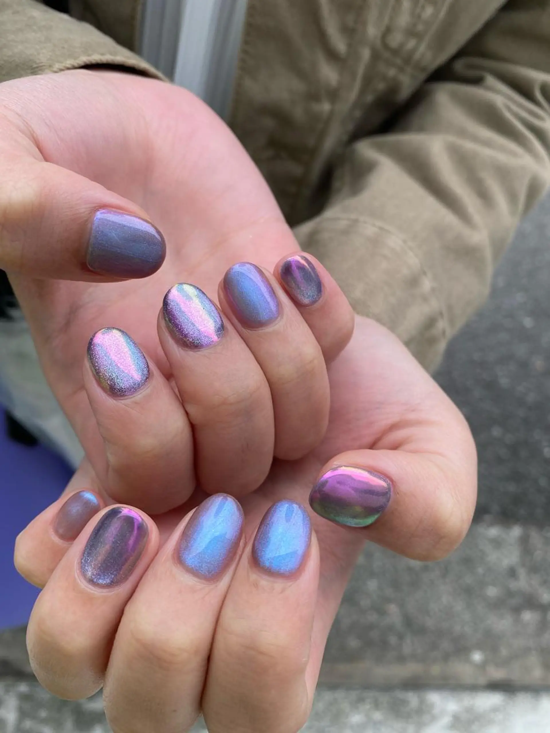 ネイル オーロラネイル ワンカラーネイル 🌼大西洋子 laughl🌼のネイルデザイン