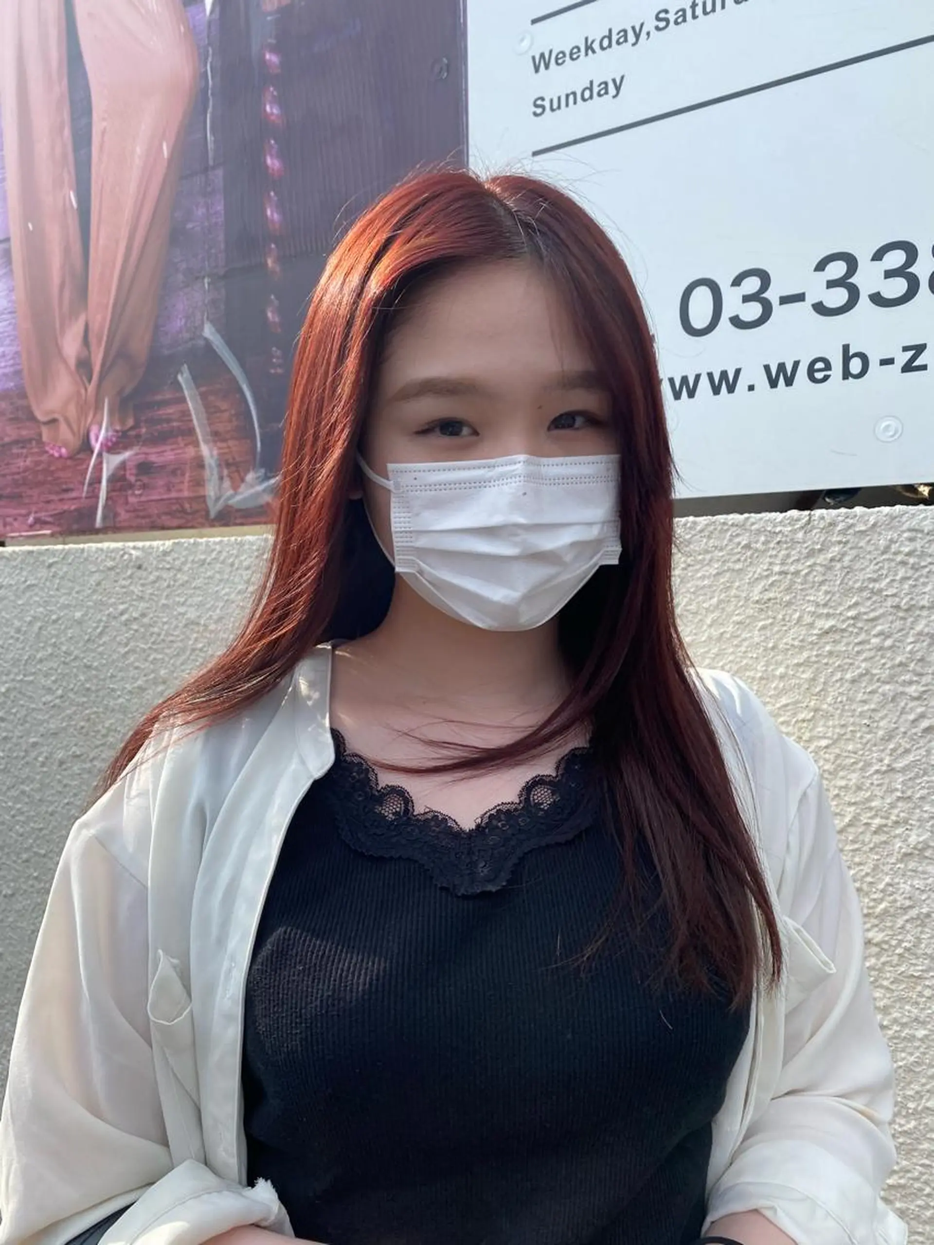 セミロング カラー ヘアアレンジ ブリーチ イルミナカラー ブリーチなしカラー レッドカラー niconail 千歳烏山店所属・niconail 🧣ayu 📍烏山のネイルデザイン