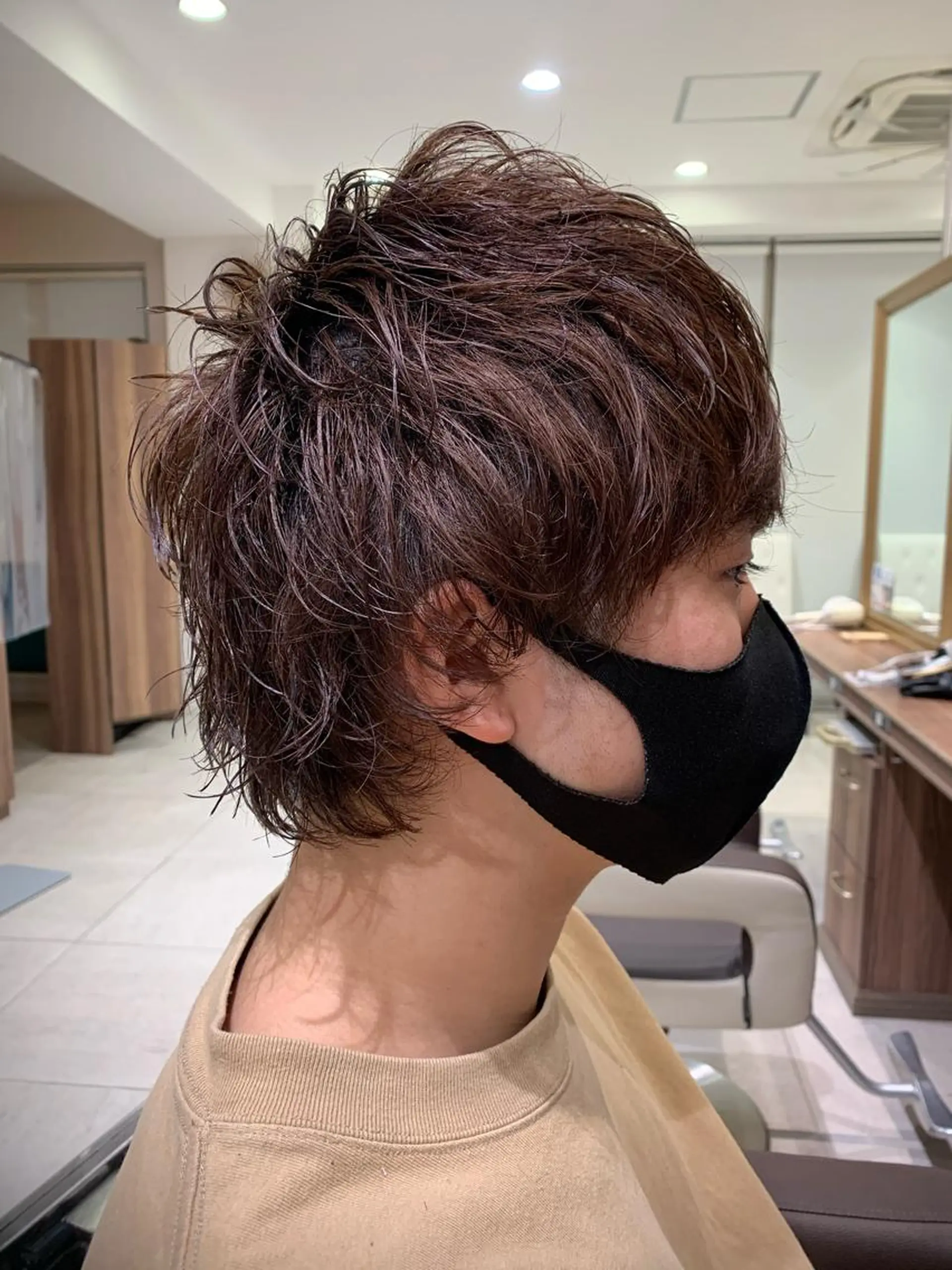 ショート パーマ メンズ メンズパーマ メンズウルフカット ウルフカット カット パーマ 平本 雄馬のヘアスタイル