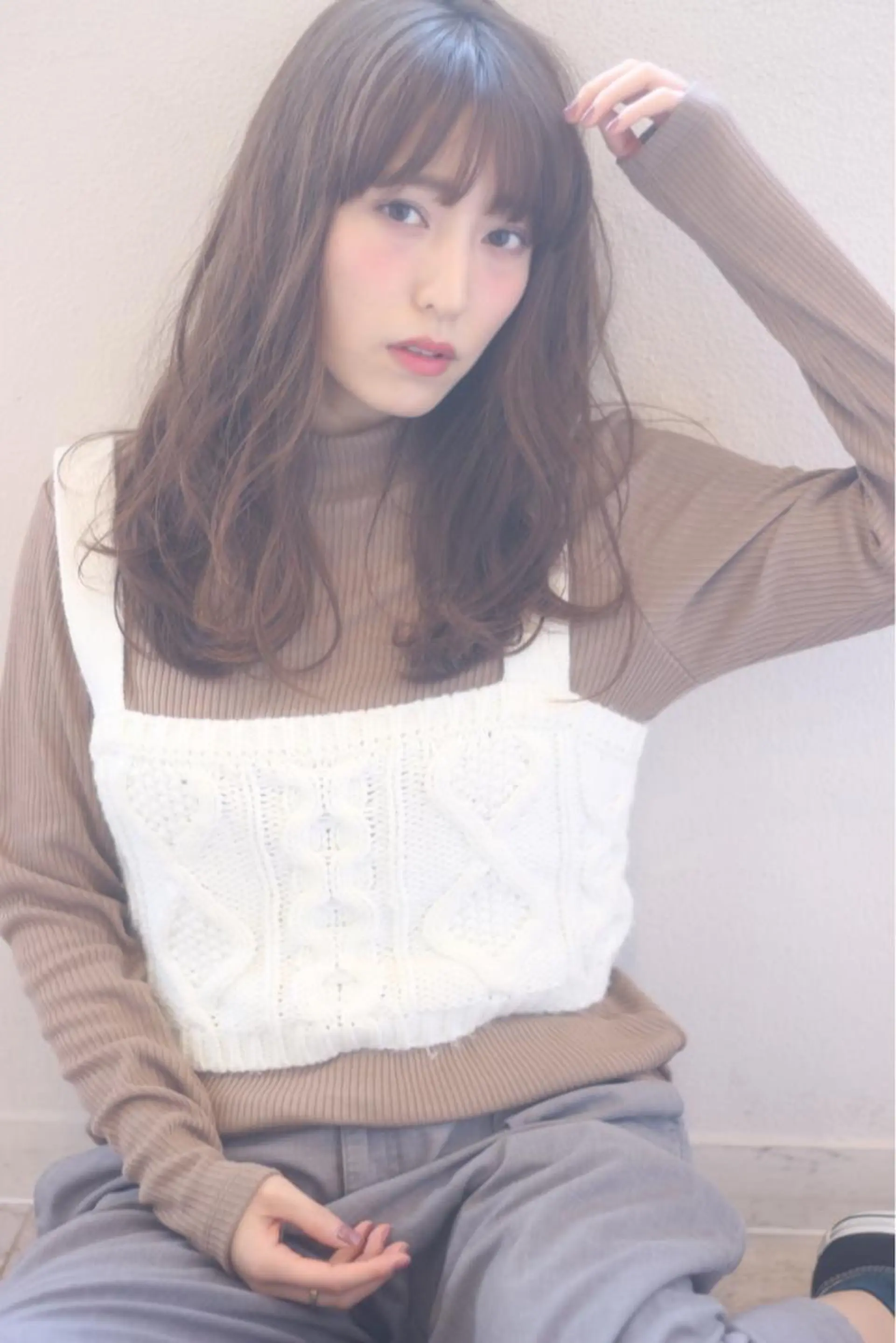 セミロング セミロングパーマ 鎌倉 彩のヘアスタイル