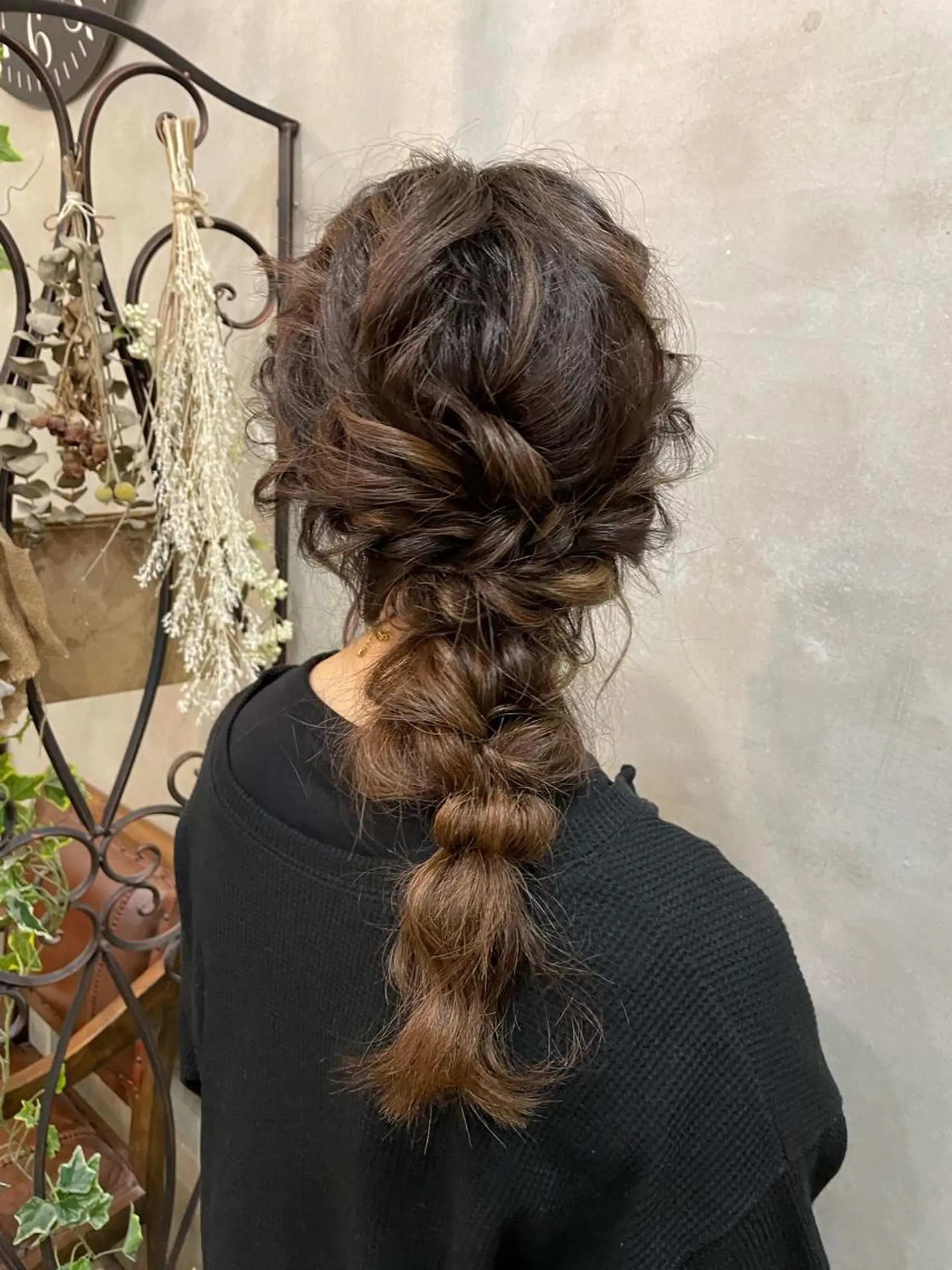 セミロング ヘアアレンジ ヘアセット 【ピンク/韓国ヘア/ ヘアセット】亜海のヘアスタイル