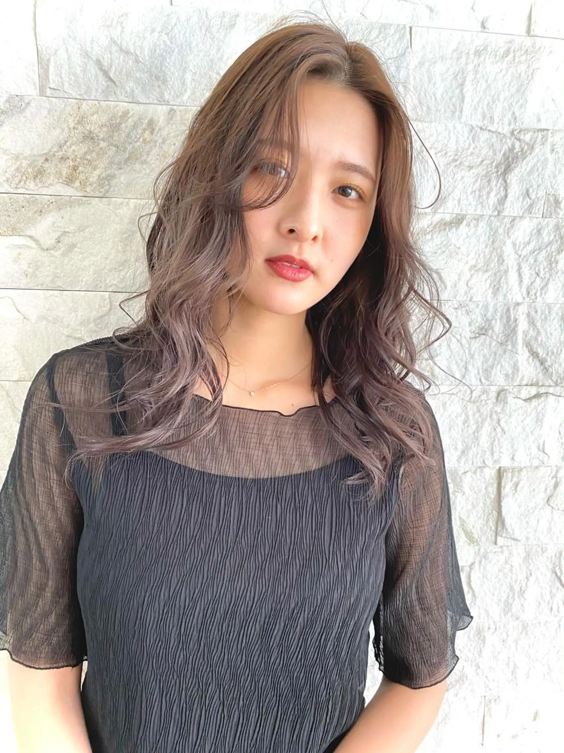 ミディアム カット パーマ キタダ ヒロキのヘアスタイル