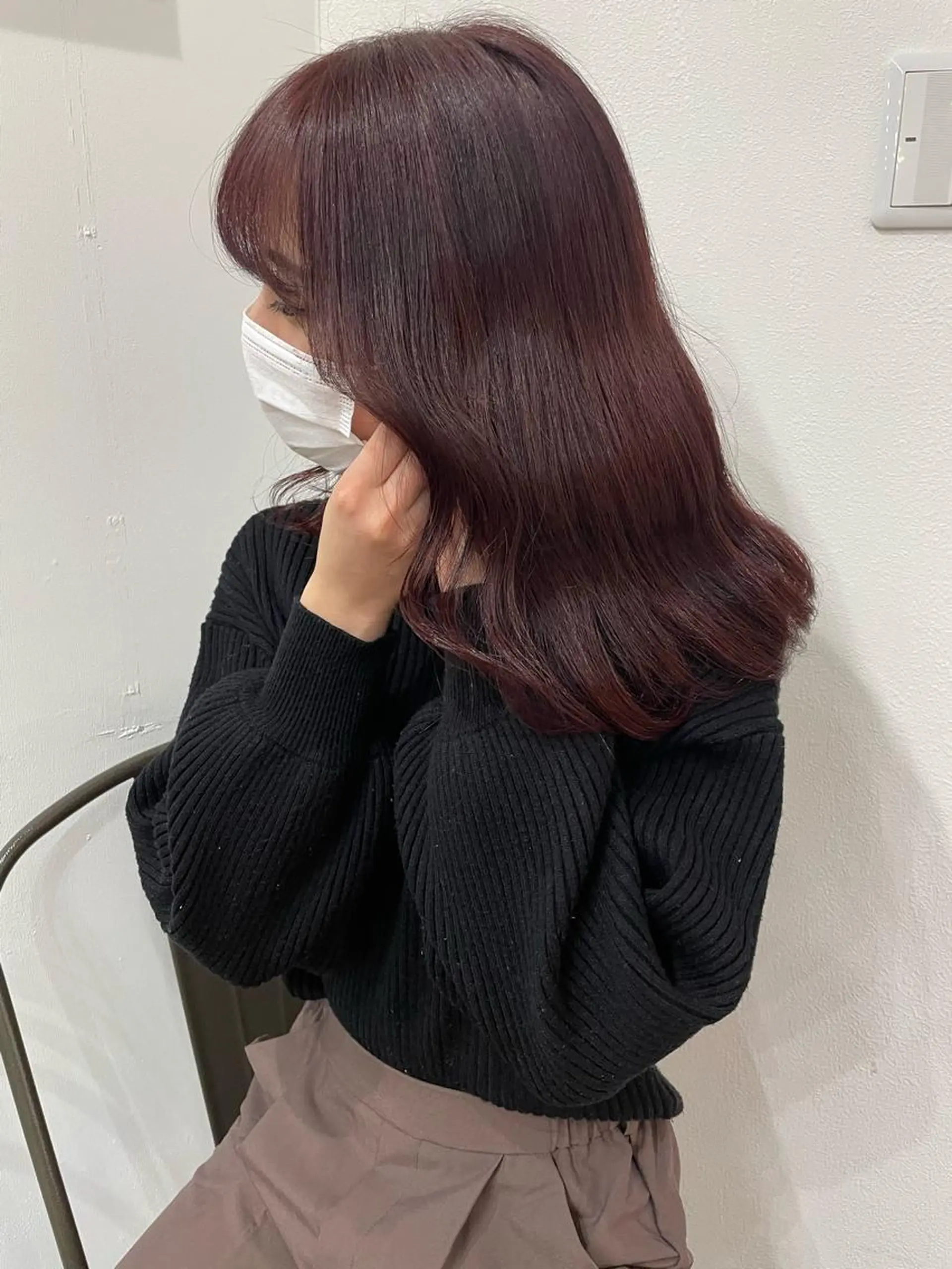 セミロング カラー ブリーチ ラベンダーカラー ブリーチなしカラー ピンクカラー ピンクラベンダー キダアヤカ/ 梅田/ベージュカラーのヘアスタイル