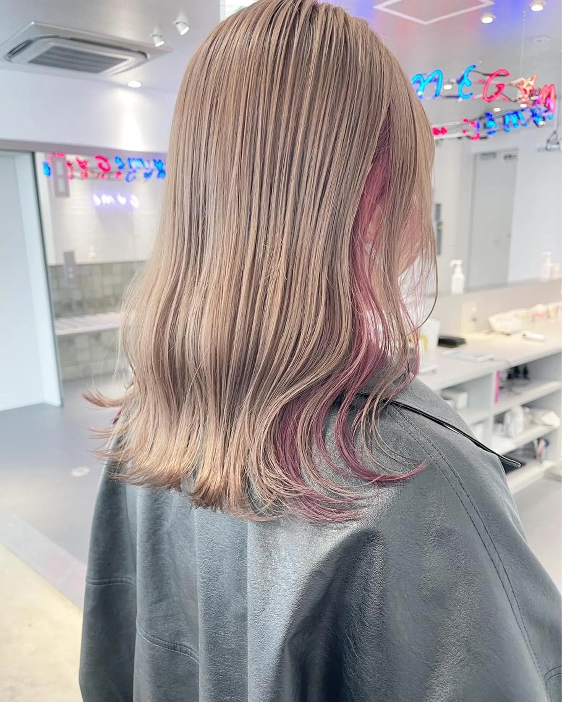 ミディアム カラー バレイヤージュ ベージュカラー ブリーチ ケアブリーチ 透明感カラー カット ヘアカラー トリートメント 透明感カラー× レイヤーカット✨高梨のヘアスタイル