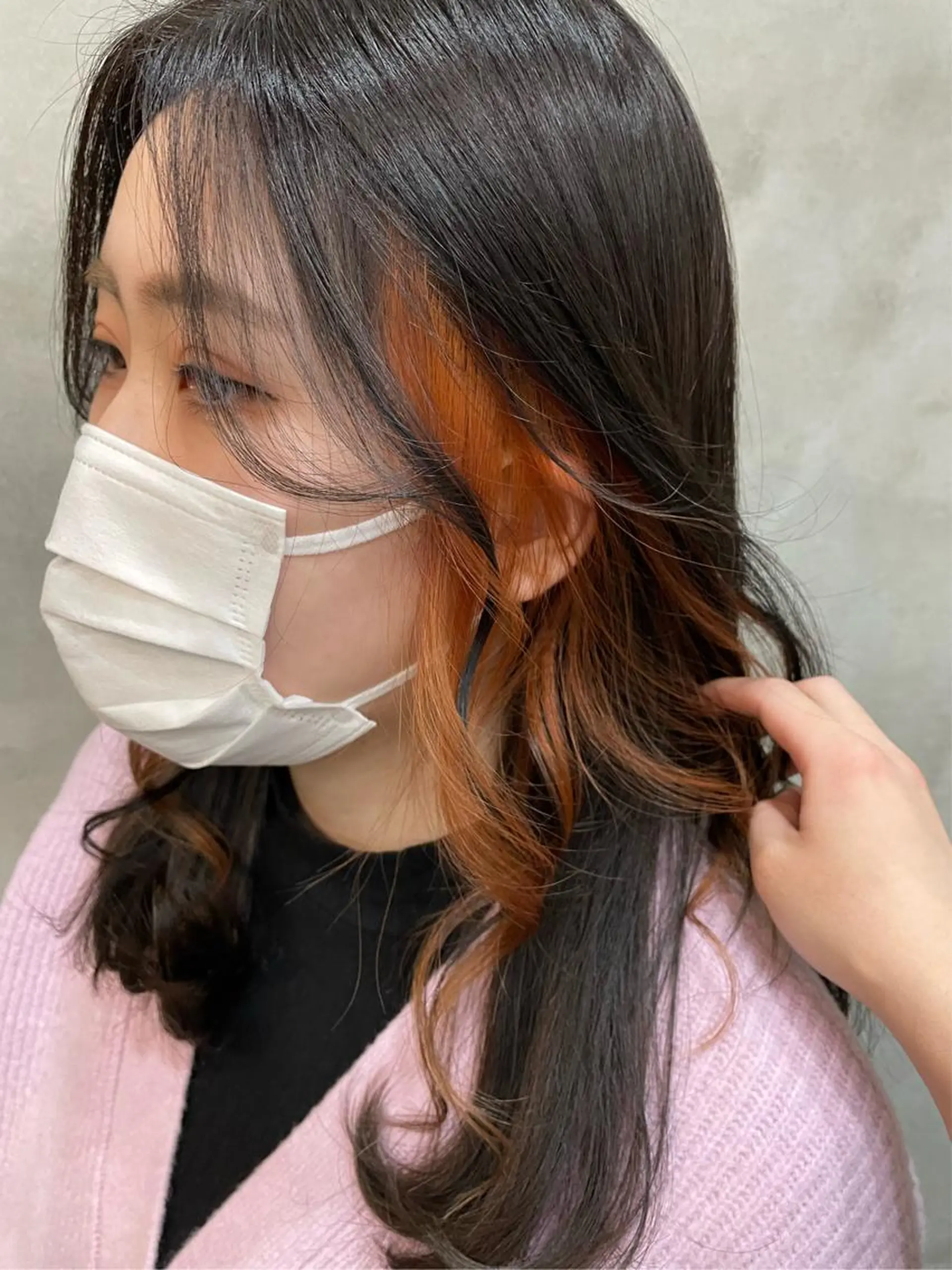 セミロング カラー カット ヘアカラー トリートメント 【ピンク/韓国ヘア/ ヘアセット】亜海のヘアスタイル