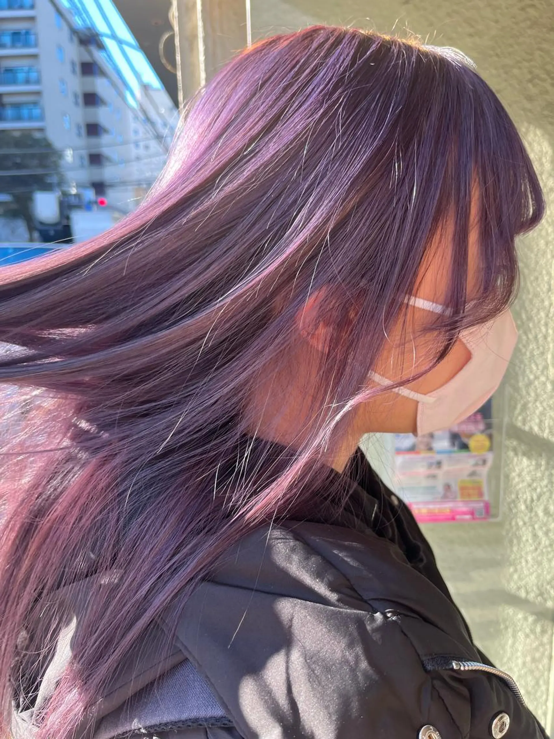 ロング カラー ダブルカラー ピンクカラー ピンクパープル パープルカラー トリートメント 艶髪/ハイトーン/ ヘアセット/モエノのヘアスタイル