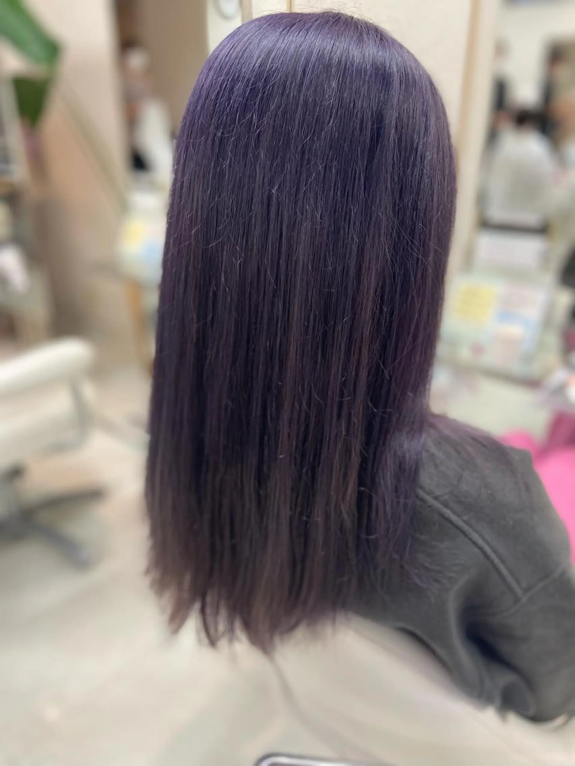 セミロング カラー パープルカラー ヘアカラー トリートメント 菊地 美憂のヘアスタイル