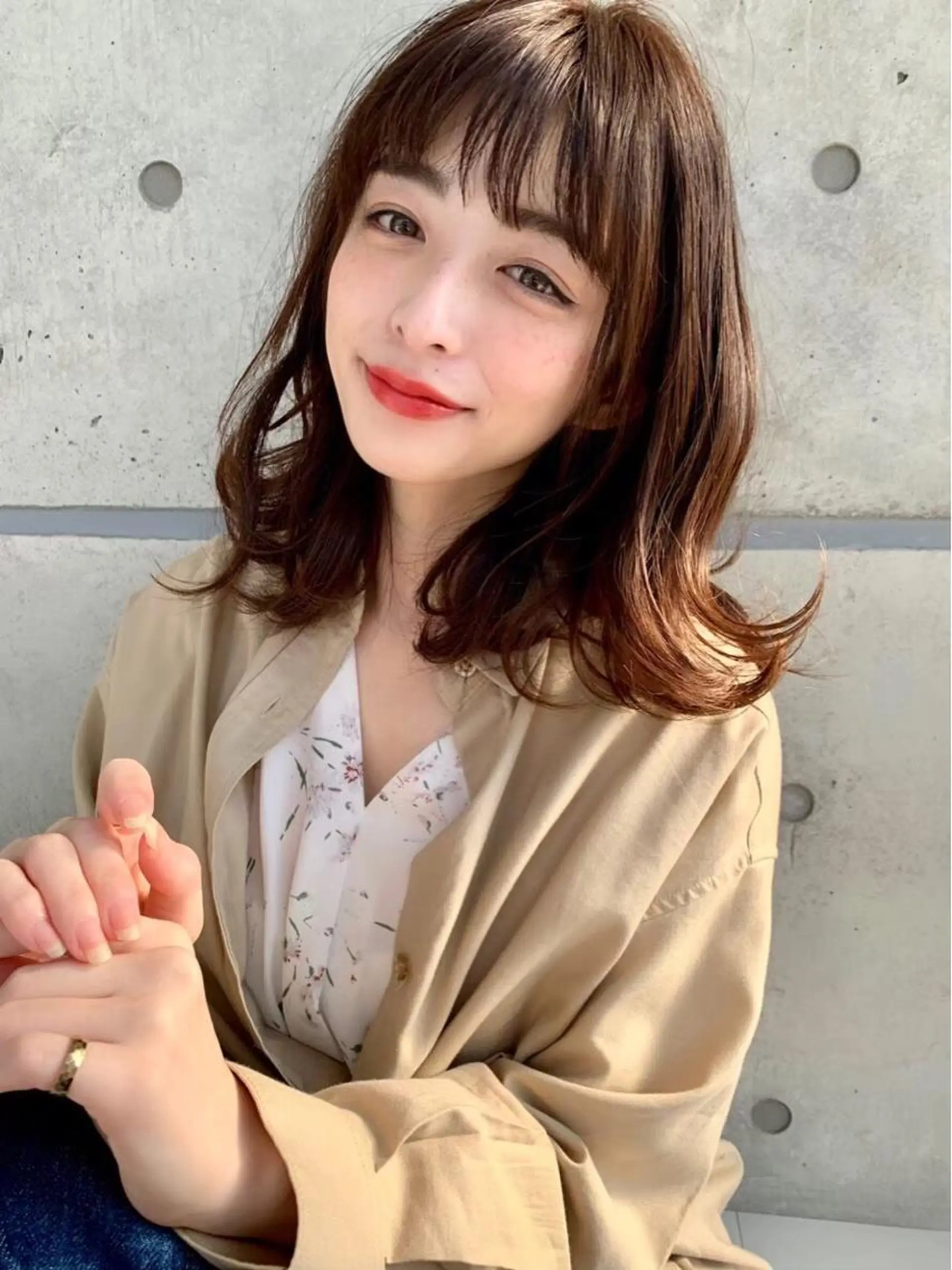 ミディアム カラー パーマ 【赤み消しカラー】 中野浩太のヘアスタイル