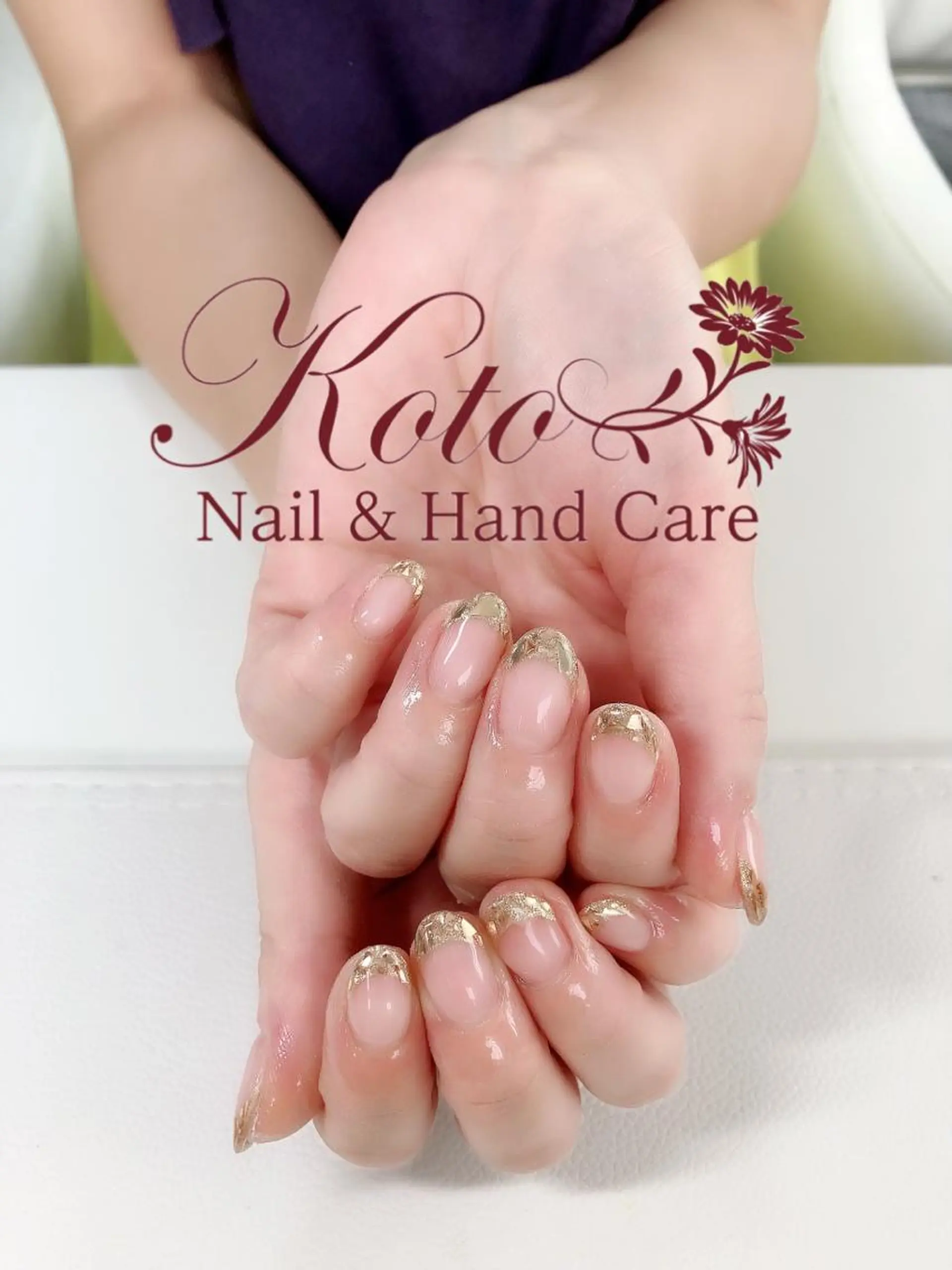 ネイル 長さ出し フットネイル フレンチネイル ジェルネイル ガラスフレンチ Risa ネイルサロンKOTOのネイルデザイン