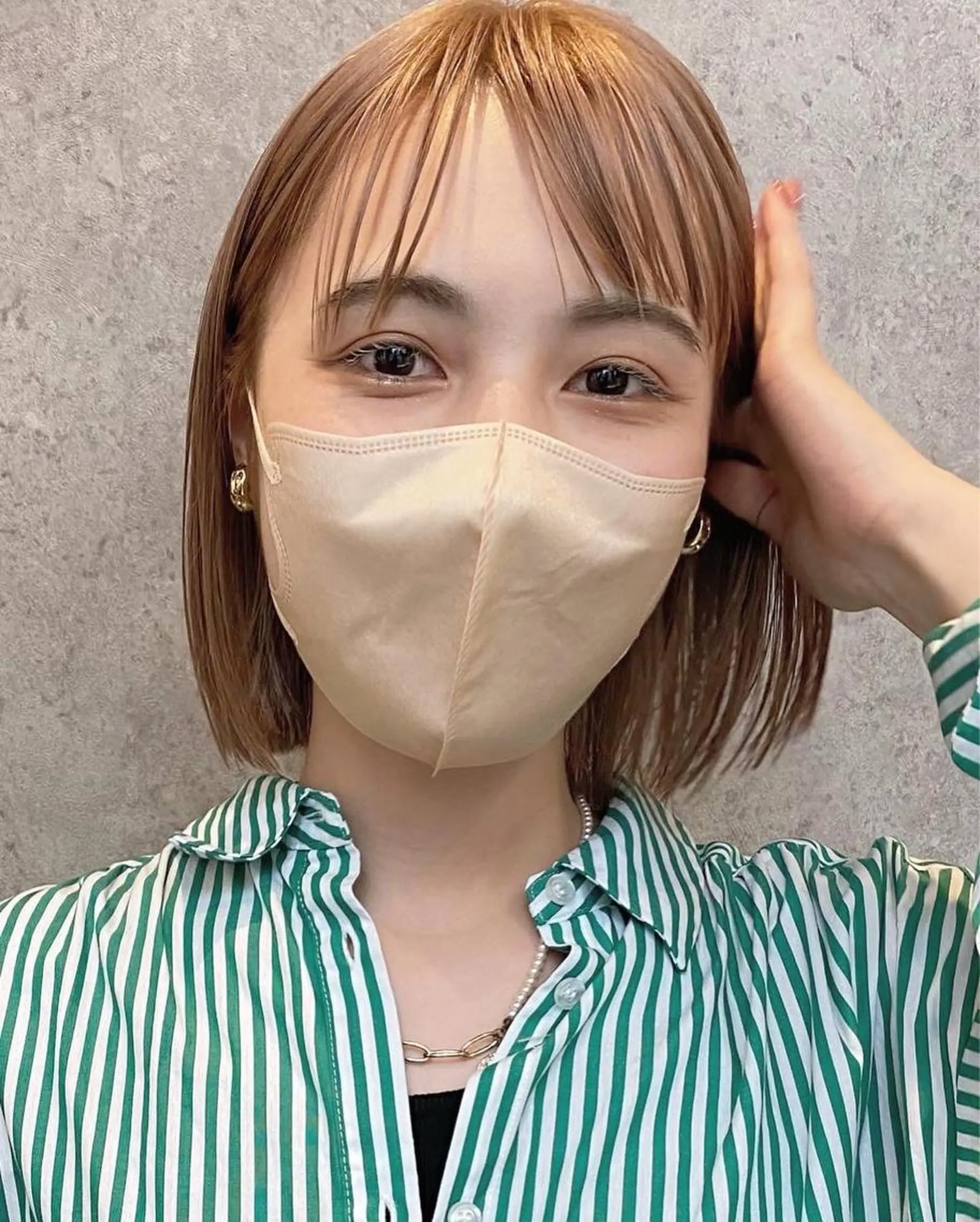 ショート 切りっぱなしボブ ボブ カット ヘアカラー 栗原 瑞稀のヘアスタイル