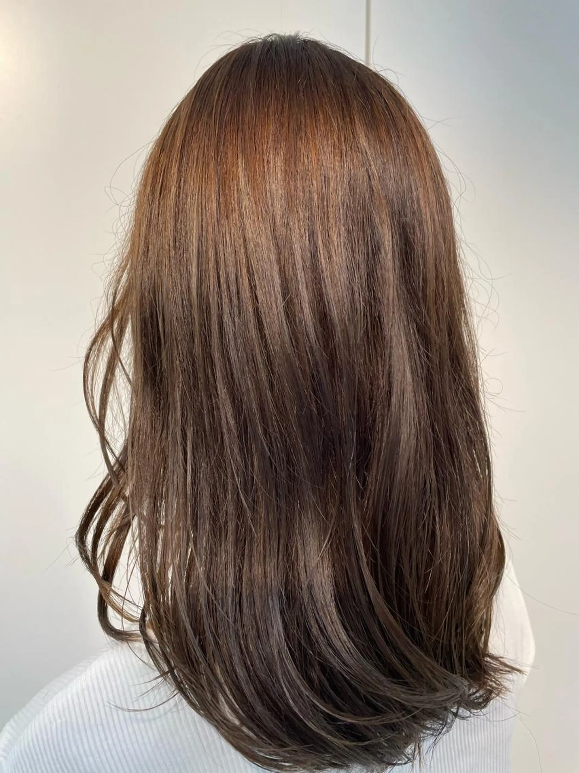 セミロング 🐬脱白髪染めカラー 清水大世🐬のヘアスタイル