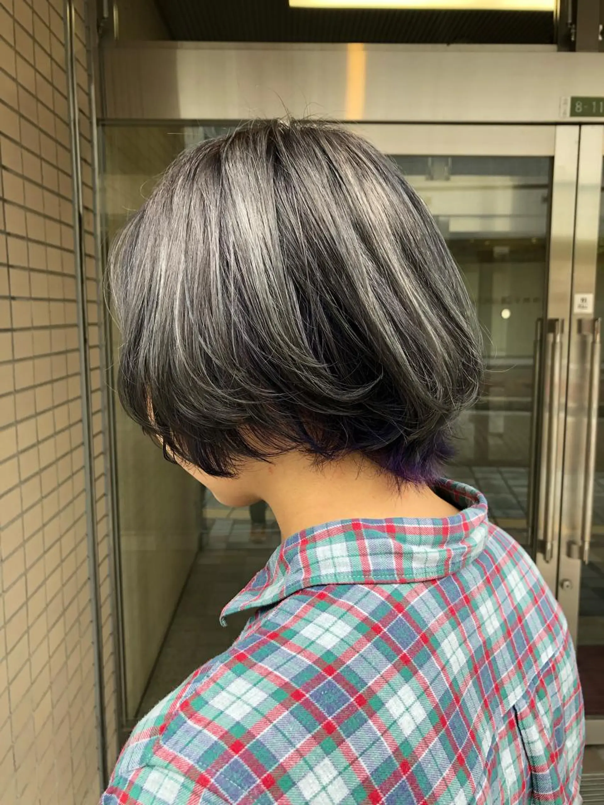 ショート パープルカラー キノシタ ナオユキのヘアスタイル