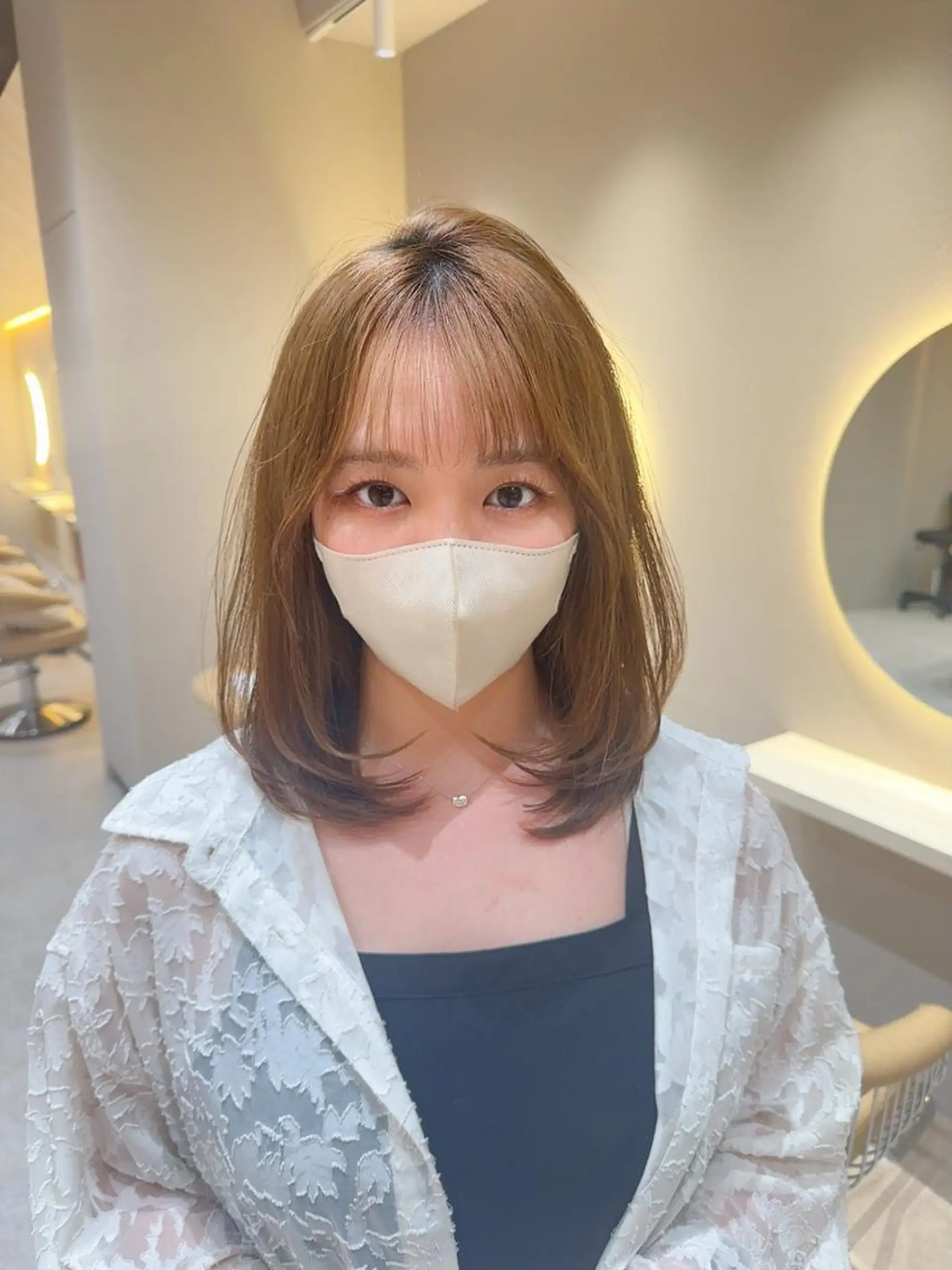 ミディアム カット トリートメント レイヤー❣️縮毛矯正 川村利幸のヘアスタイル