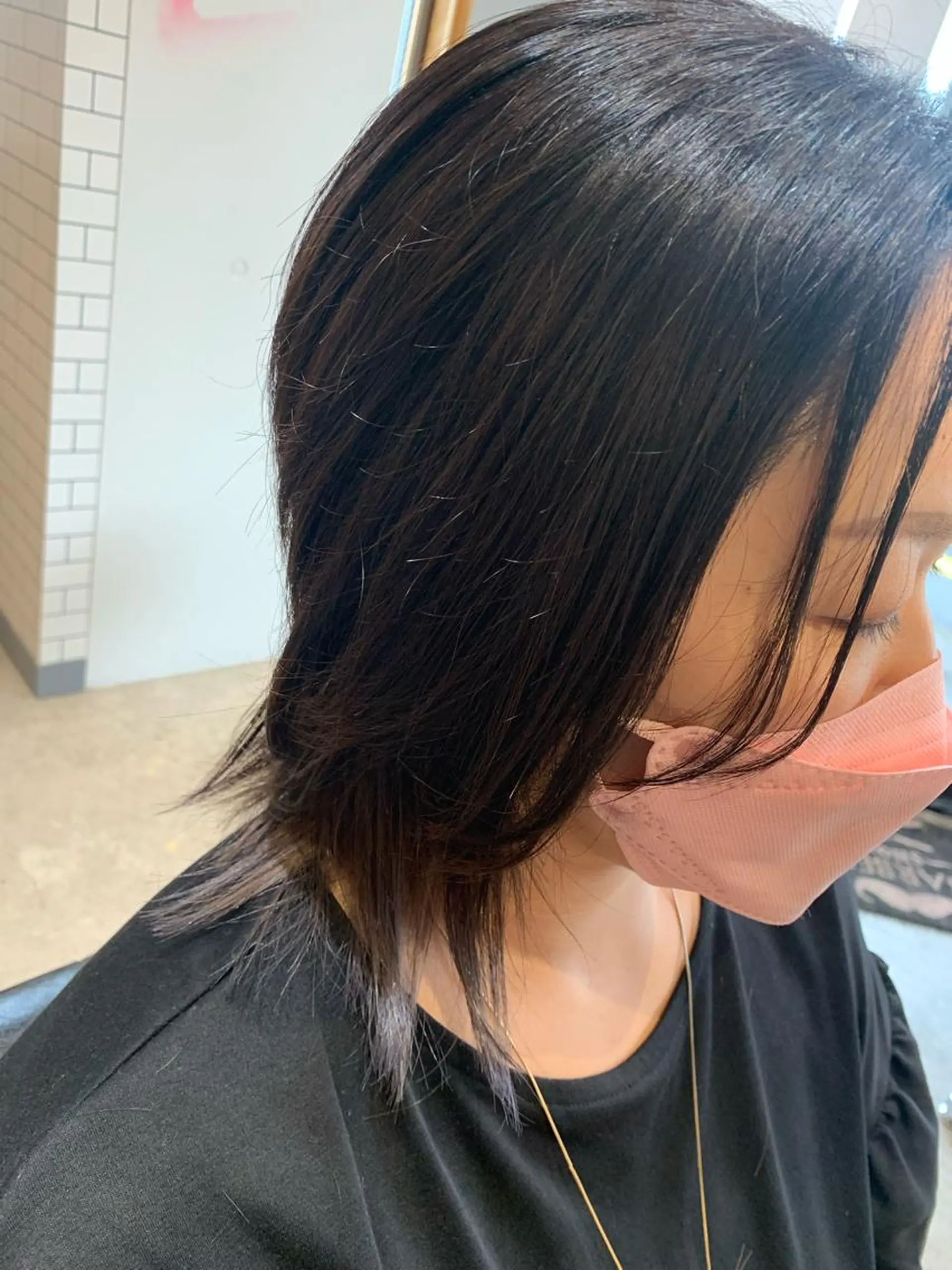 ミディアム カラー ブリーチ シルバー Mingo所属・stylist N0Nのヘアスタイル