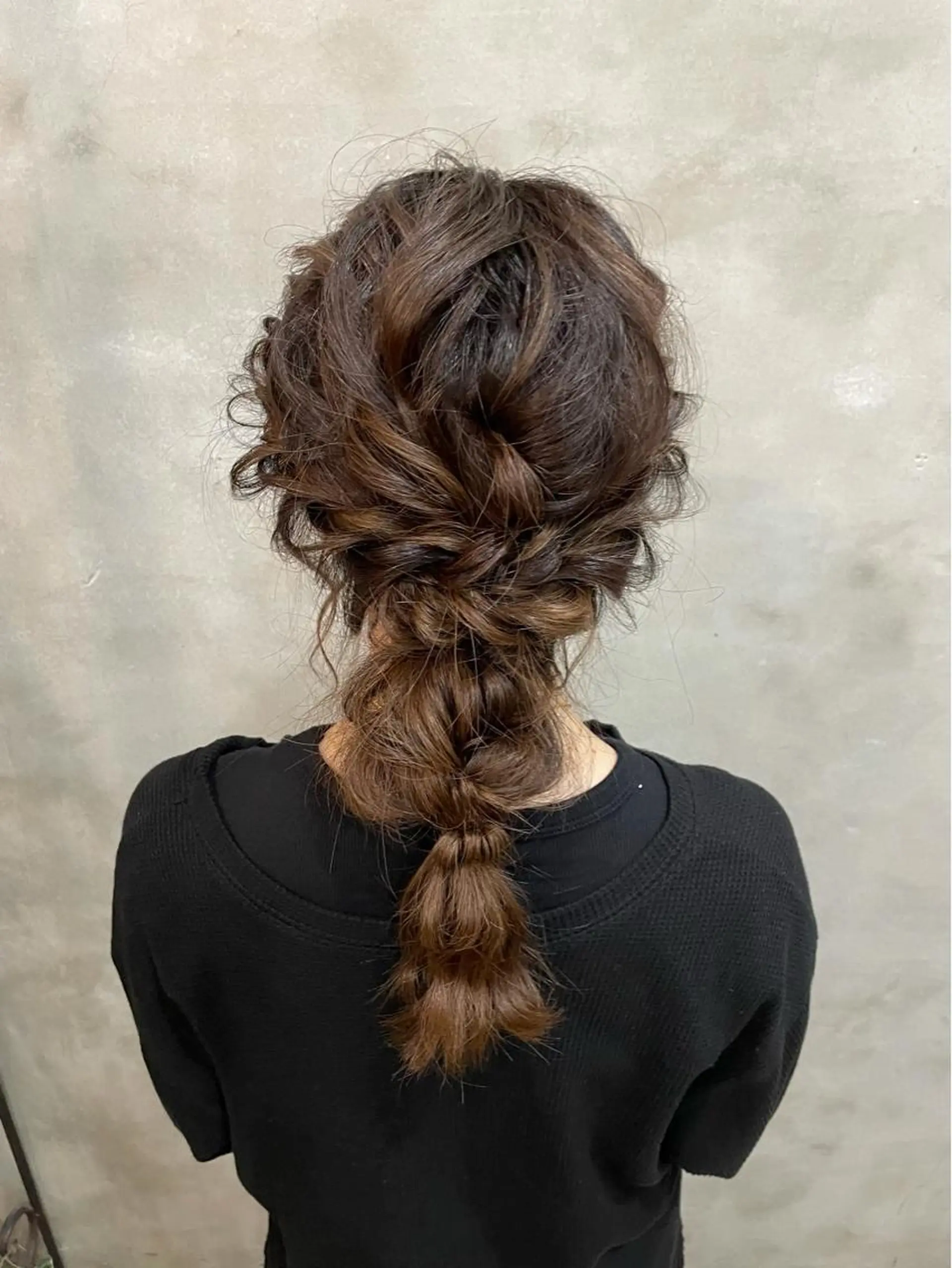 セミロング ヘアアレンジ ヘアセット 【ピンク/韓国ヘア/ ヘアセット】亜海のヘアスタイル